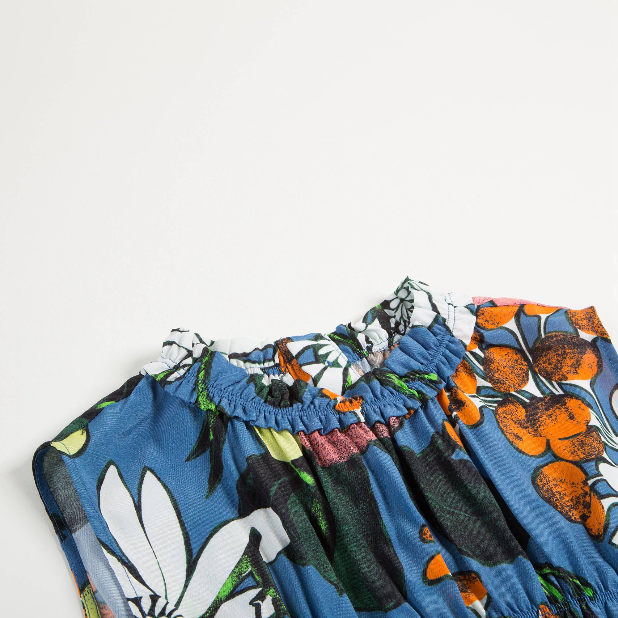 Girls Bright Cobalt Viscose & Silk Dress