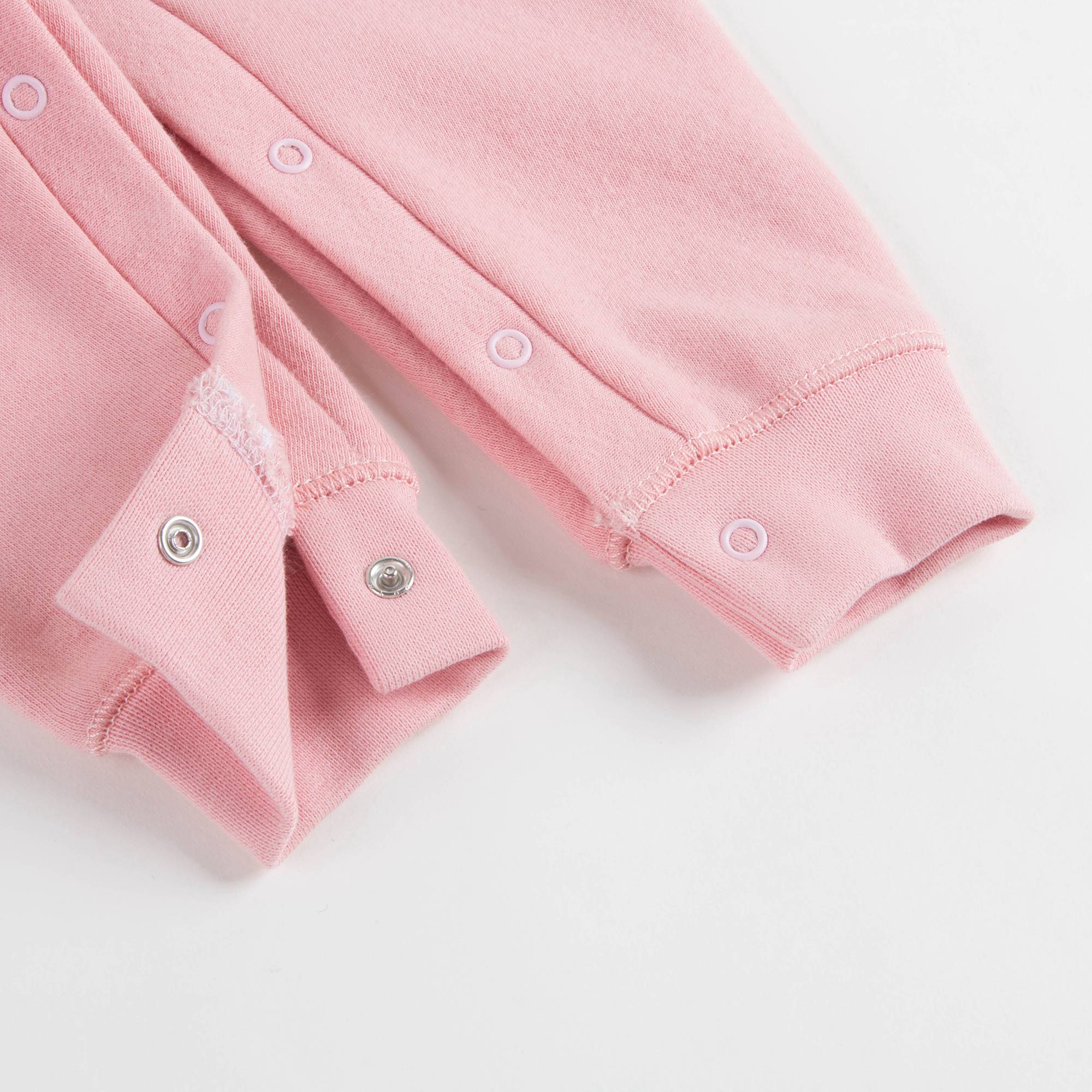 Baby Girls Middle Pink Cotton Babysuit
