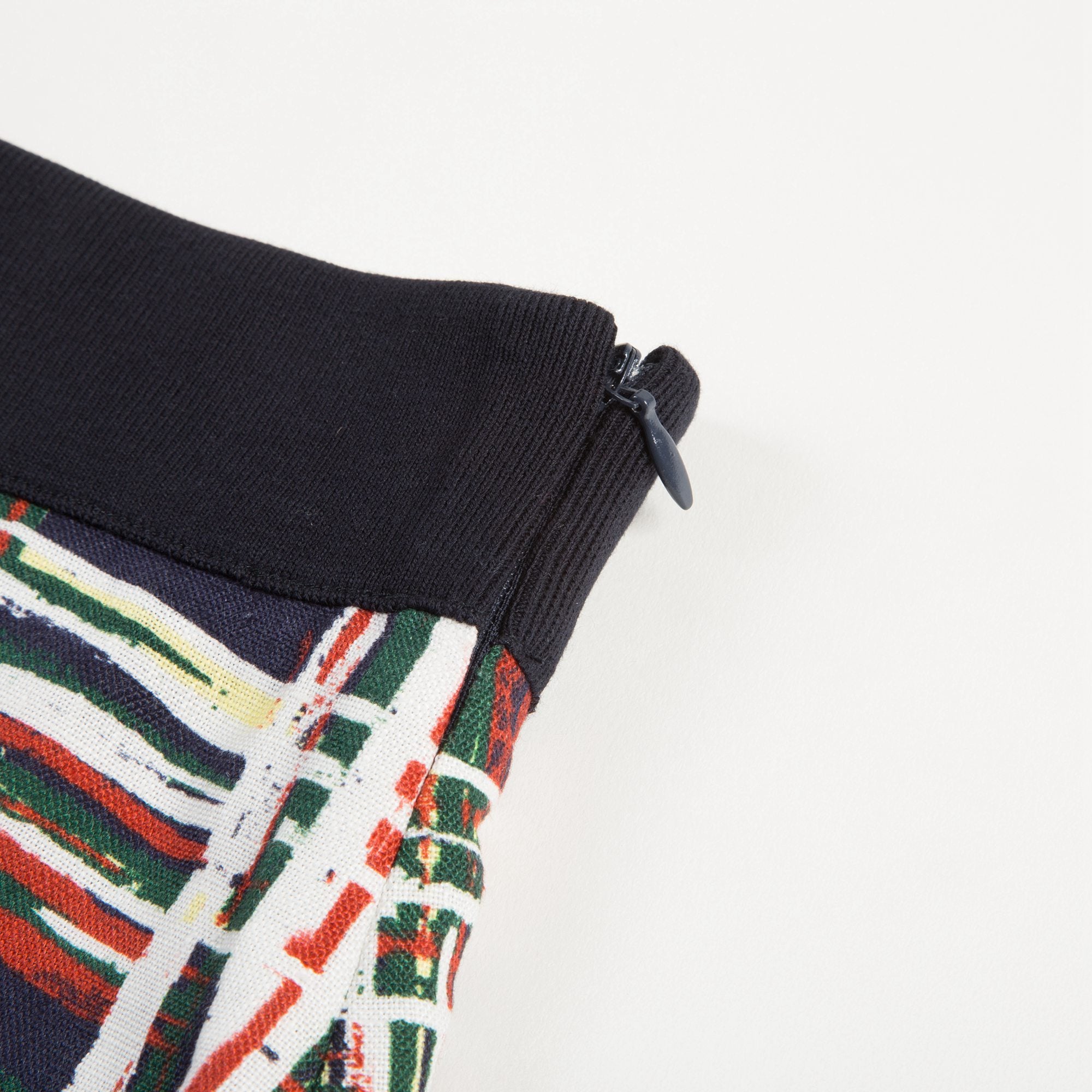 Girls Navy Blue Check Flax Skirt