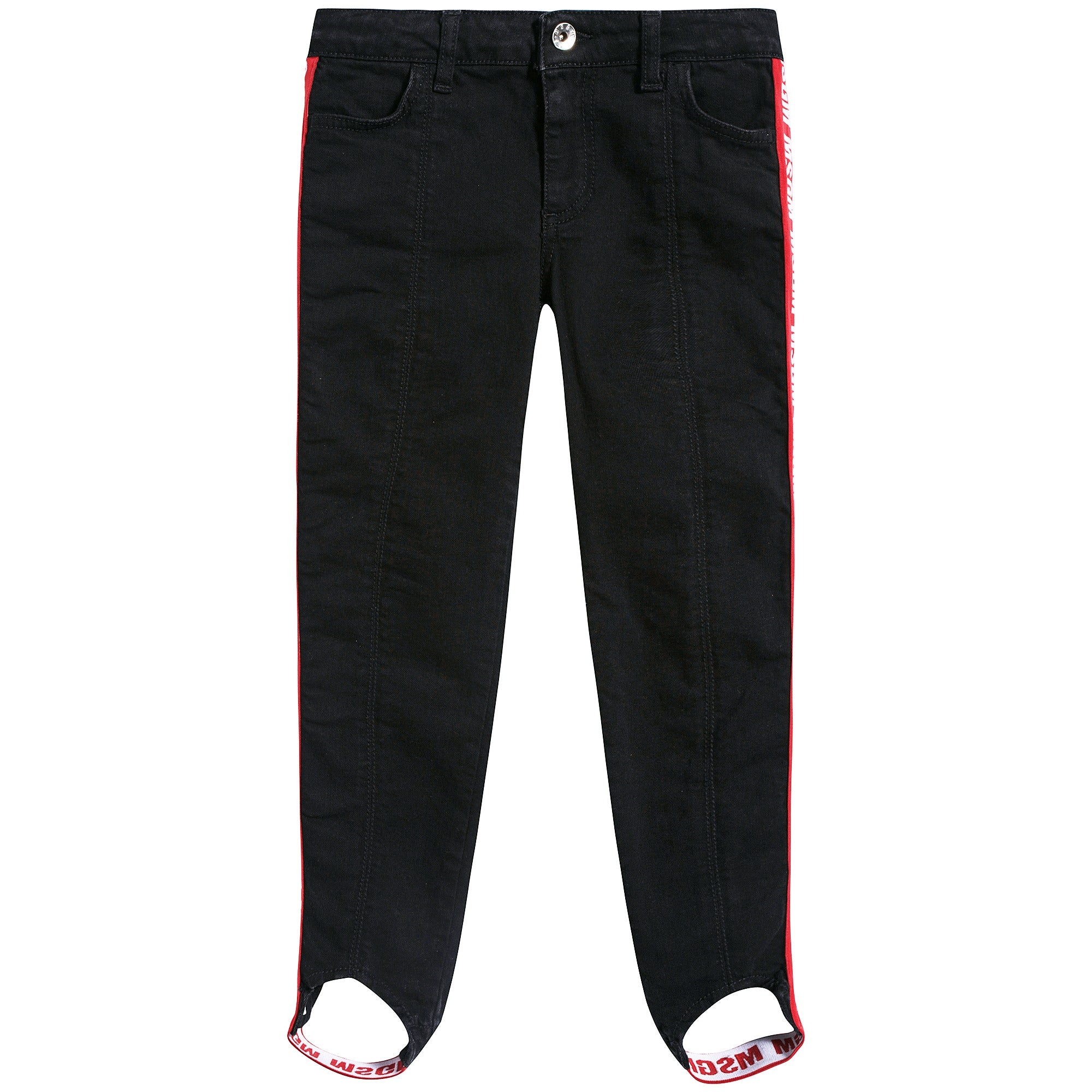 Girls Black Logo Cotton Trousers