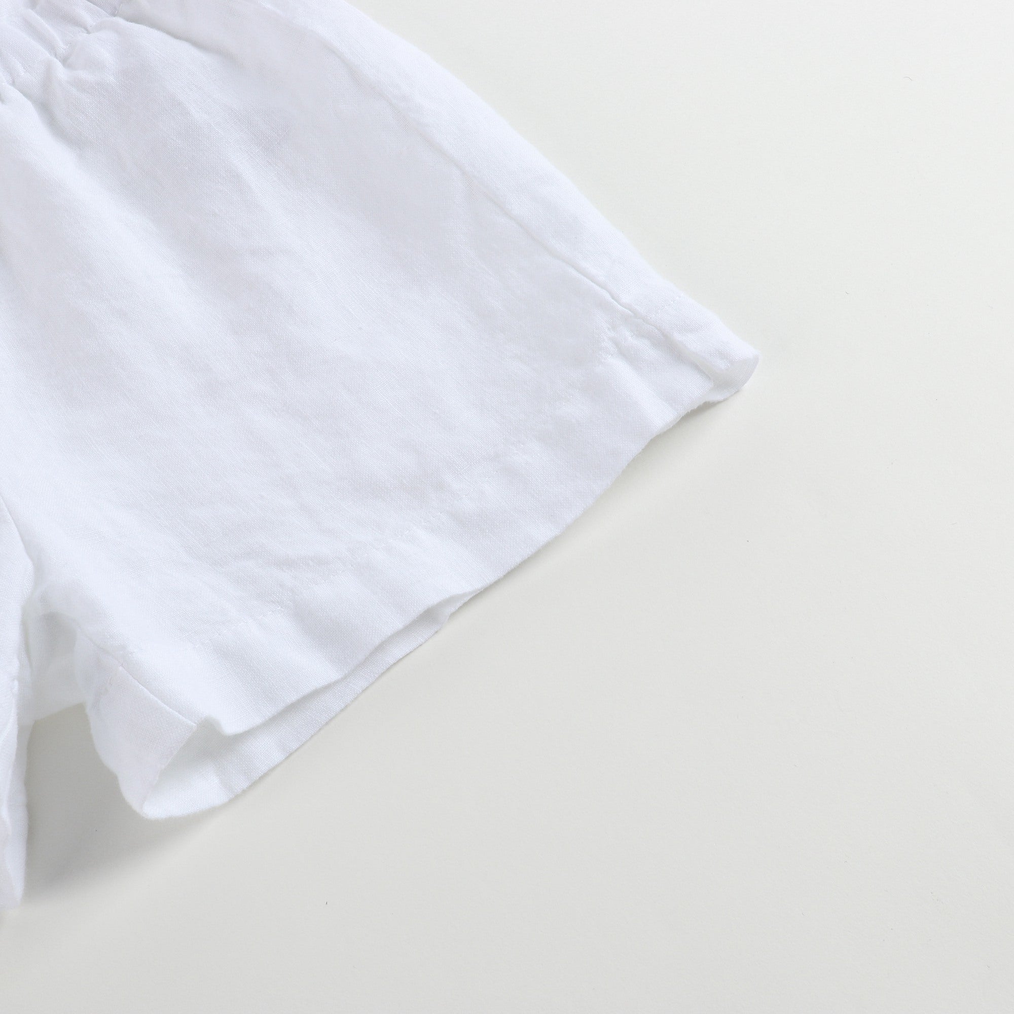 Girls White Linen Shorts
