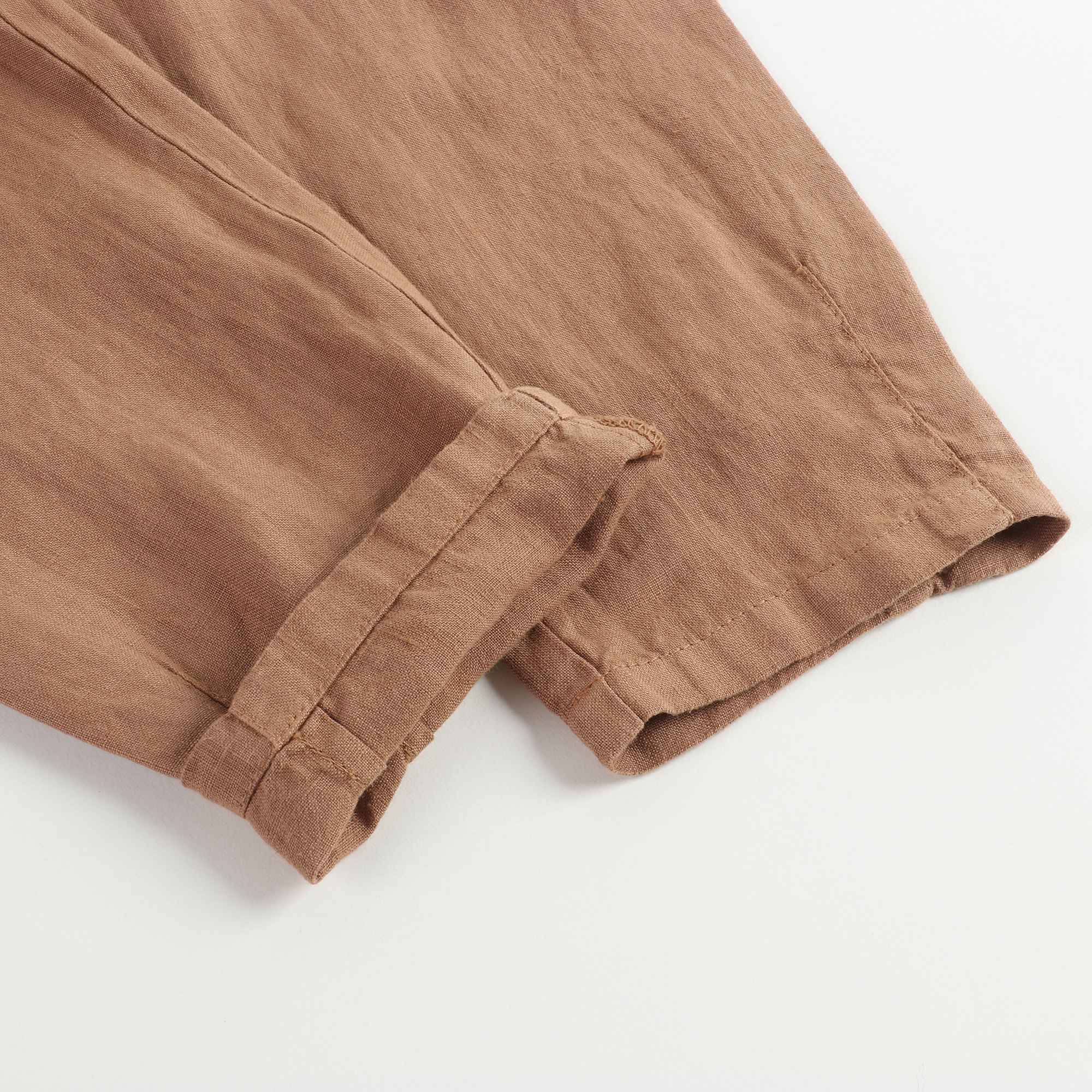 Girls Brown Linen Trousers