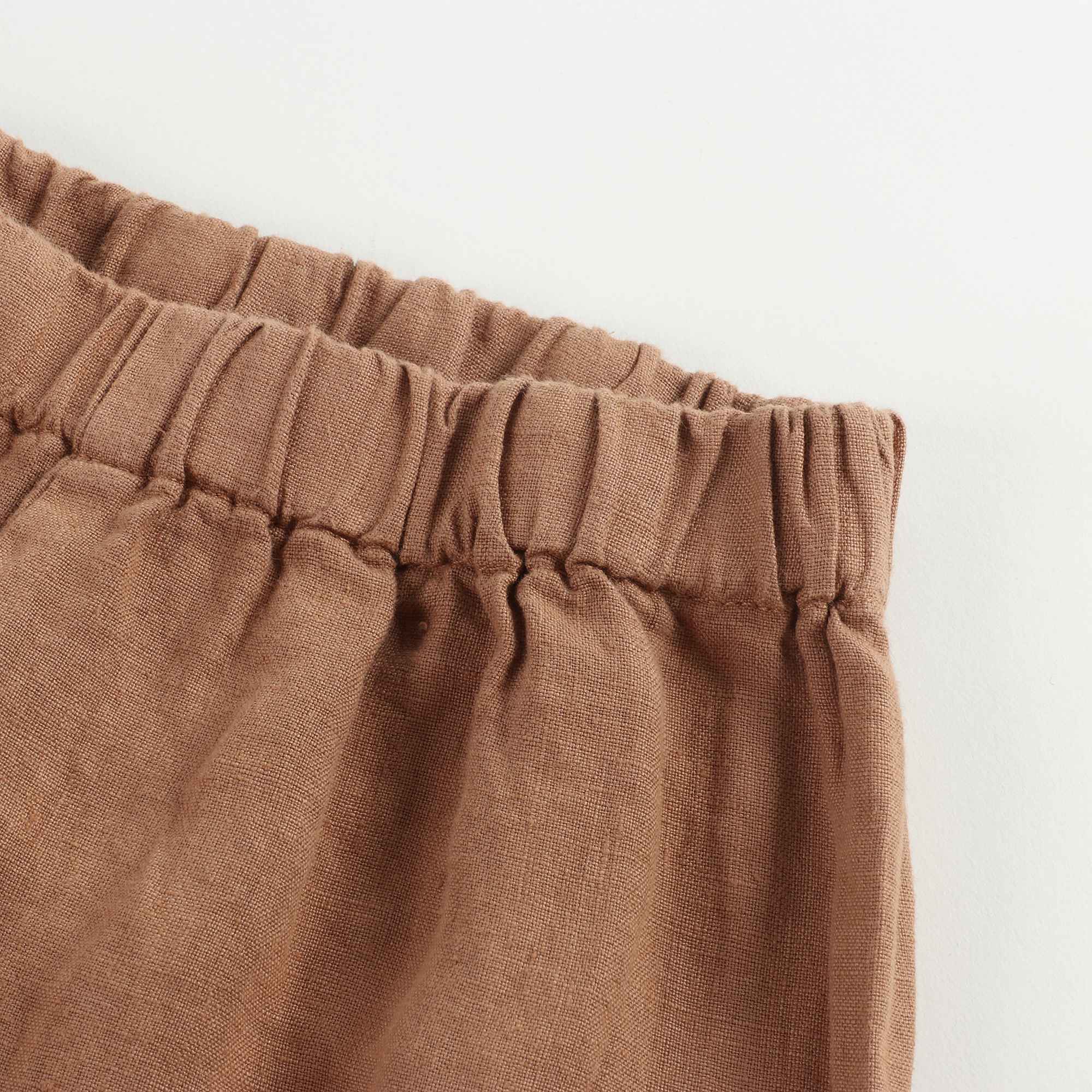 Girls Brown Linen Trousers