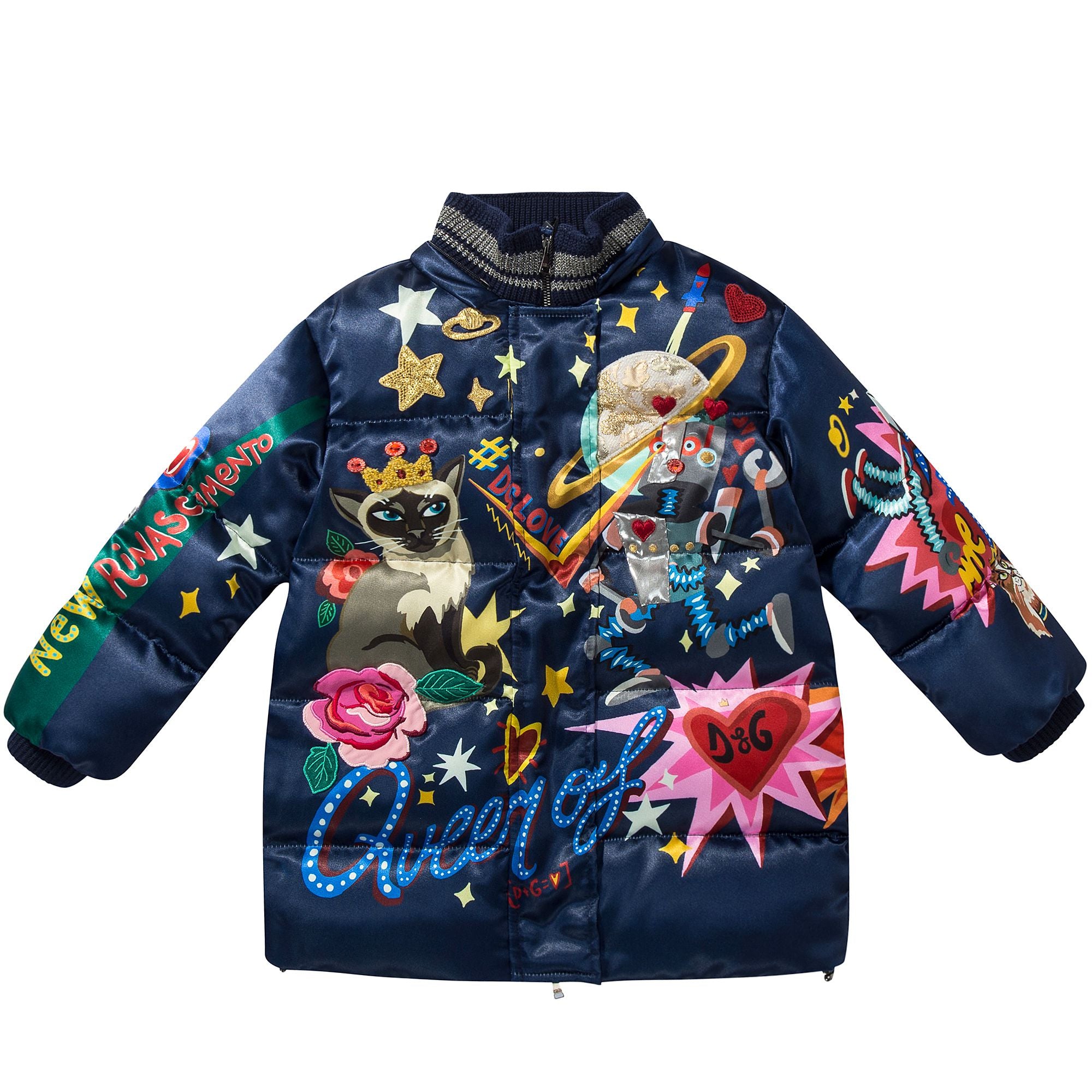 Baby  Girls  Mirror Blue  Polyester   Coat