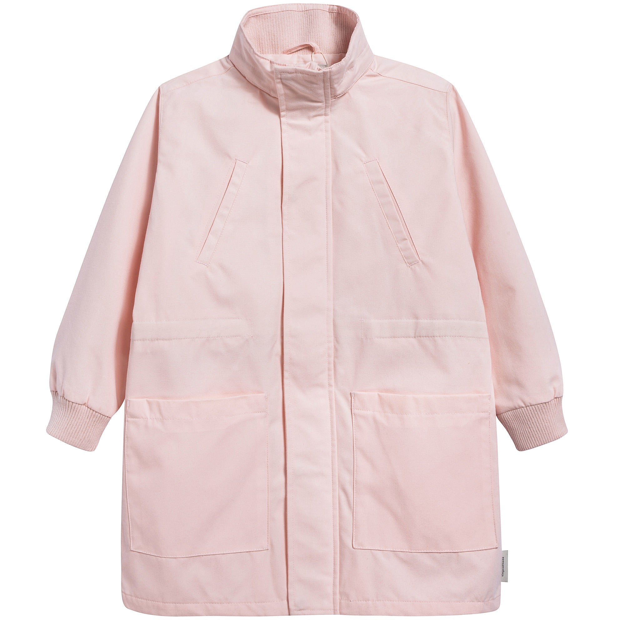 Girls Light Pink Blue Solid Jacket