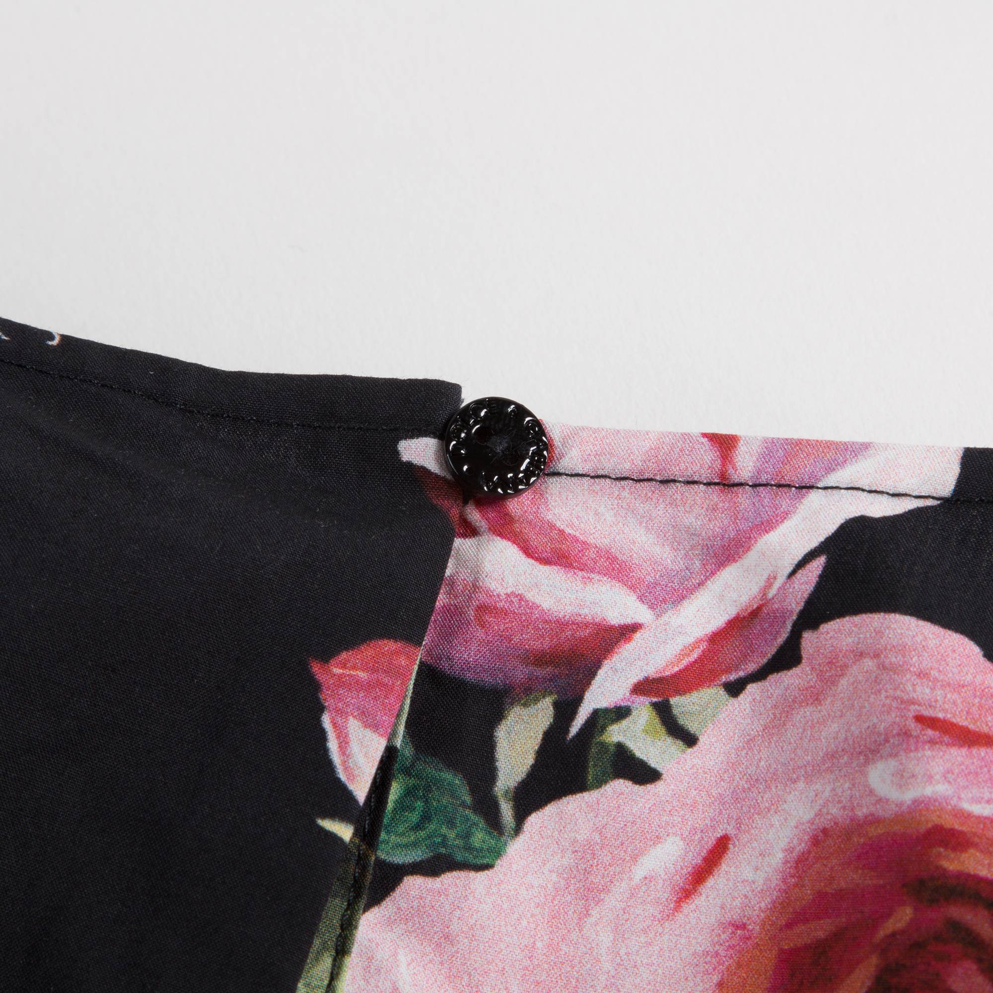 Girls Black Rose Cotton Top