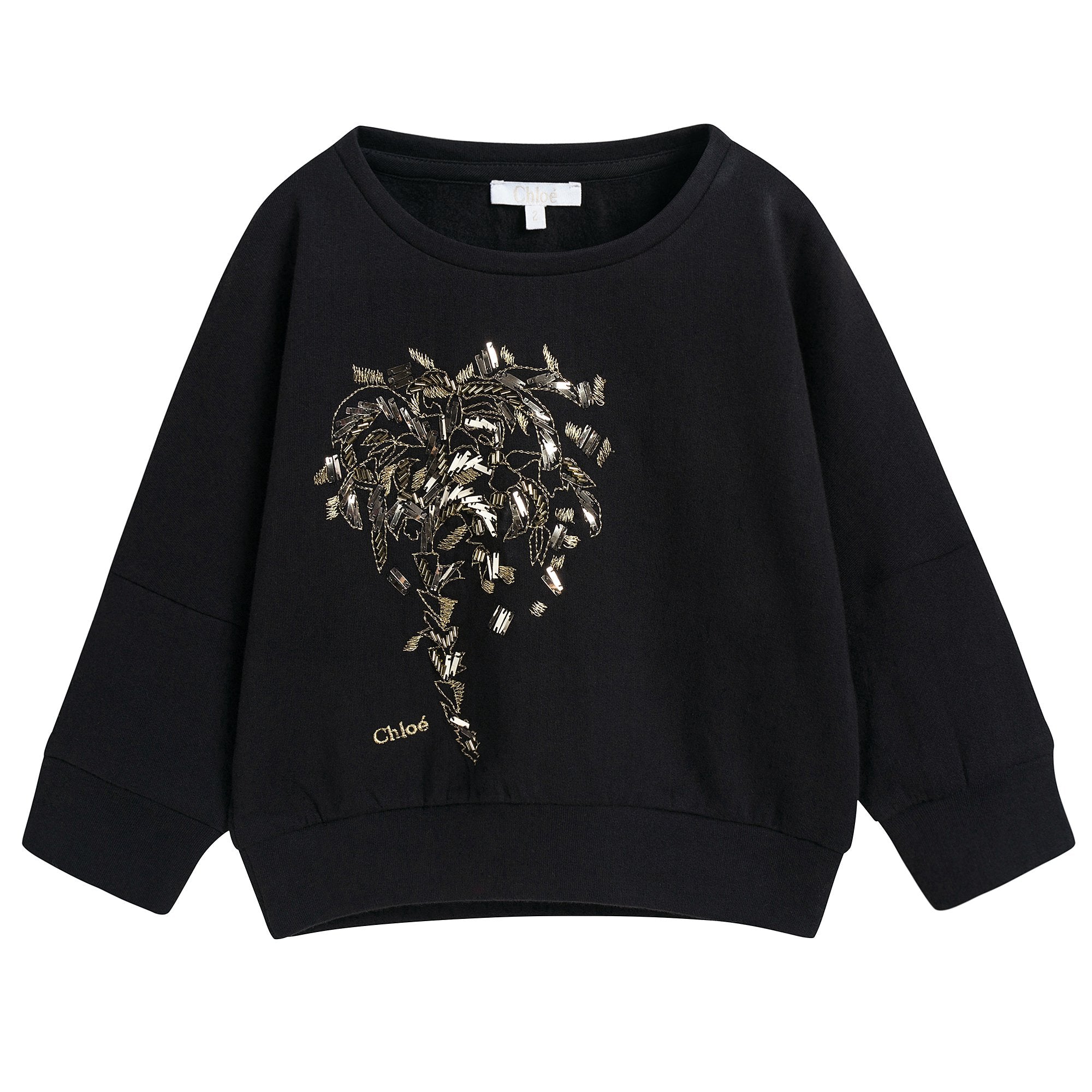 Girls Black Cotton Sweater