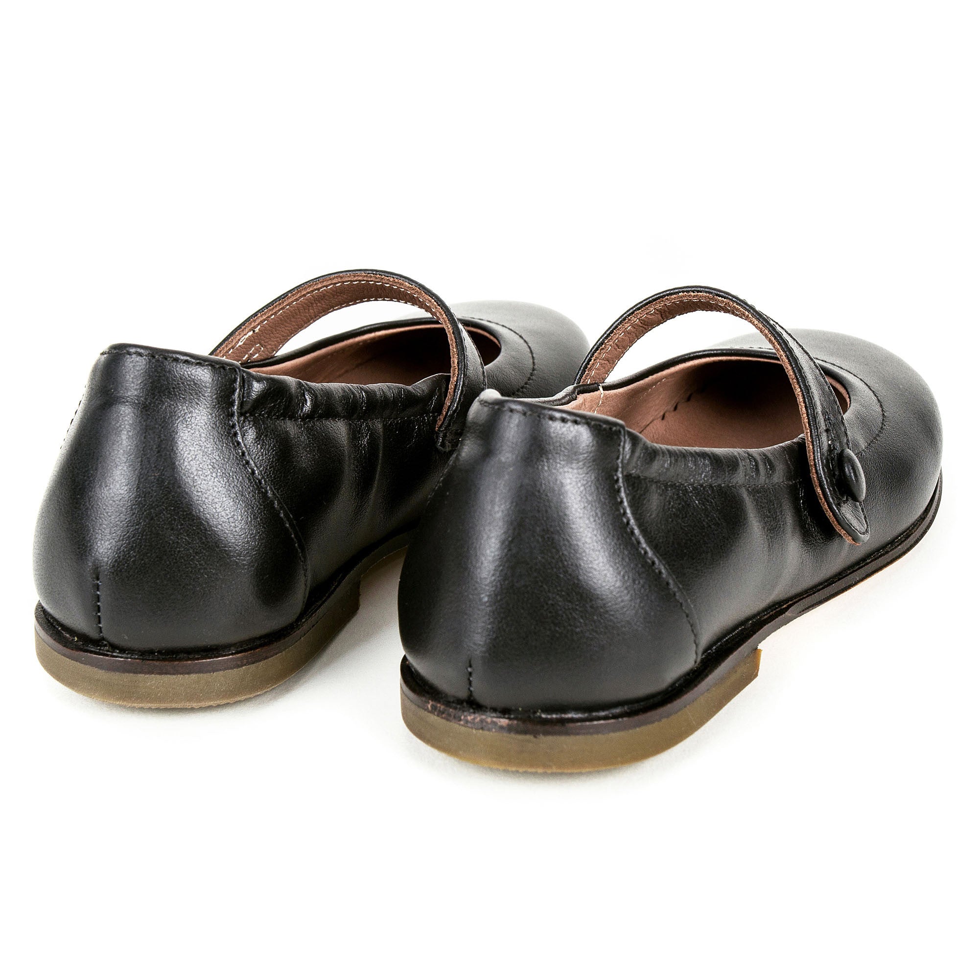 Girls Black Cowskin Leather Shoes