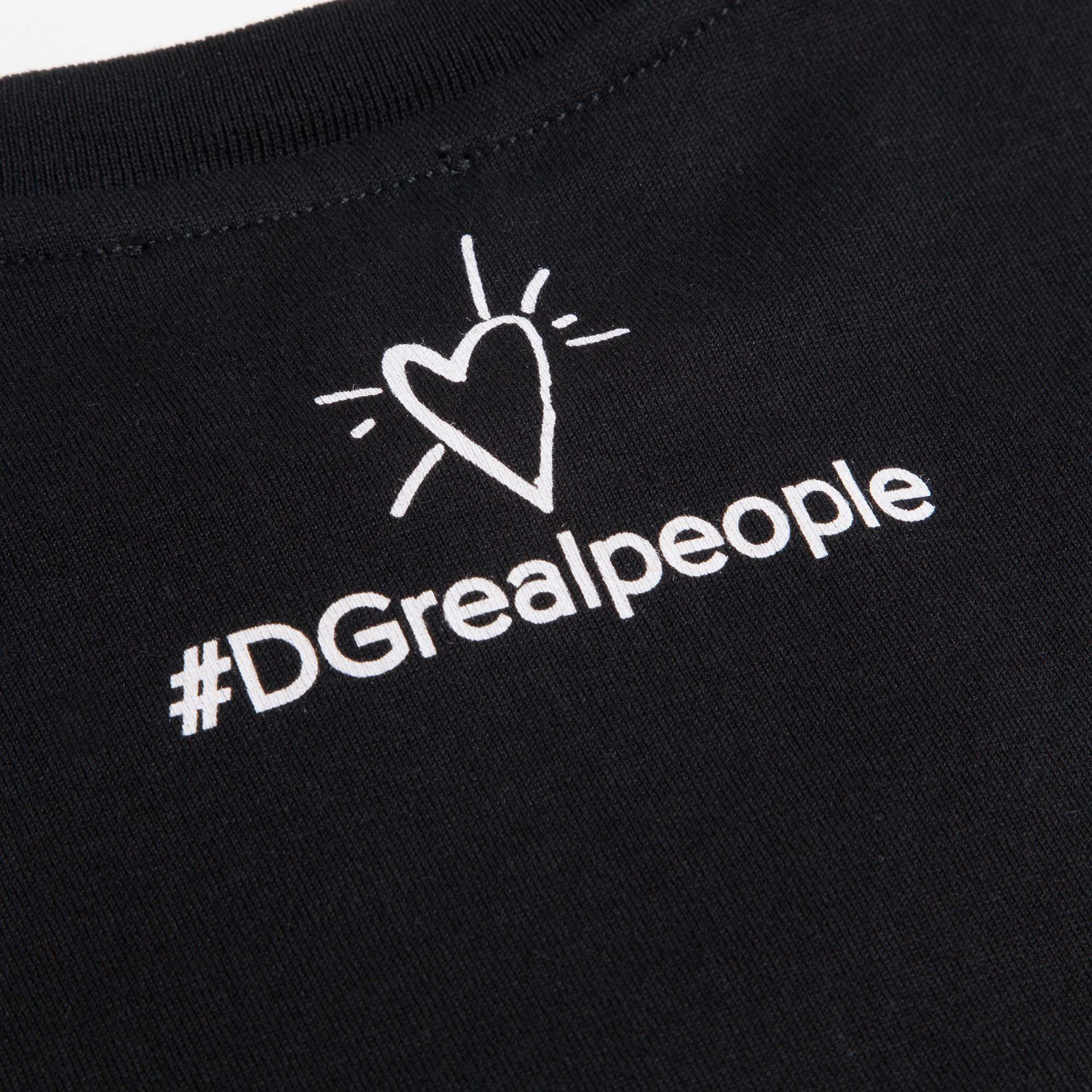 Girls Black Logo & Heart Top