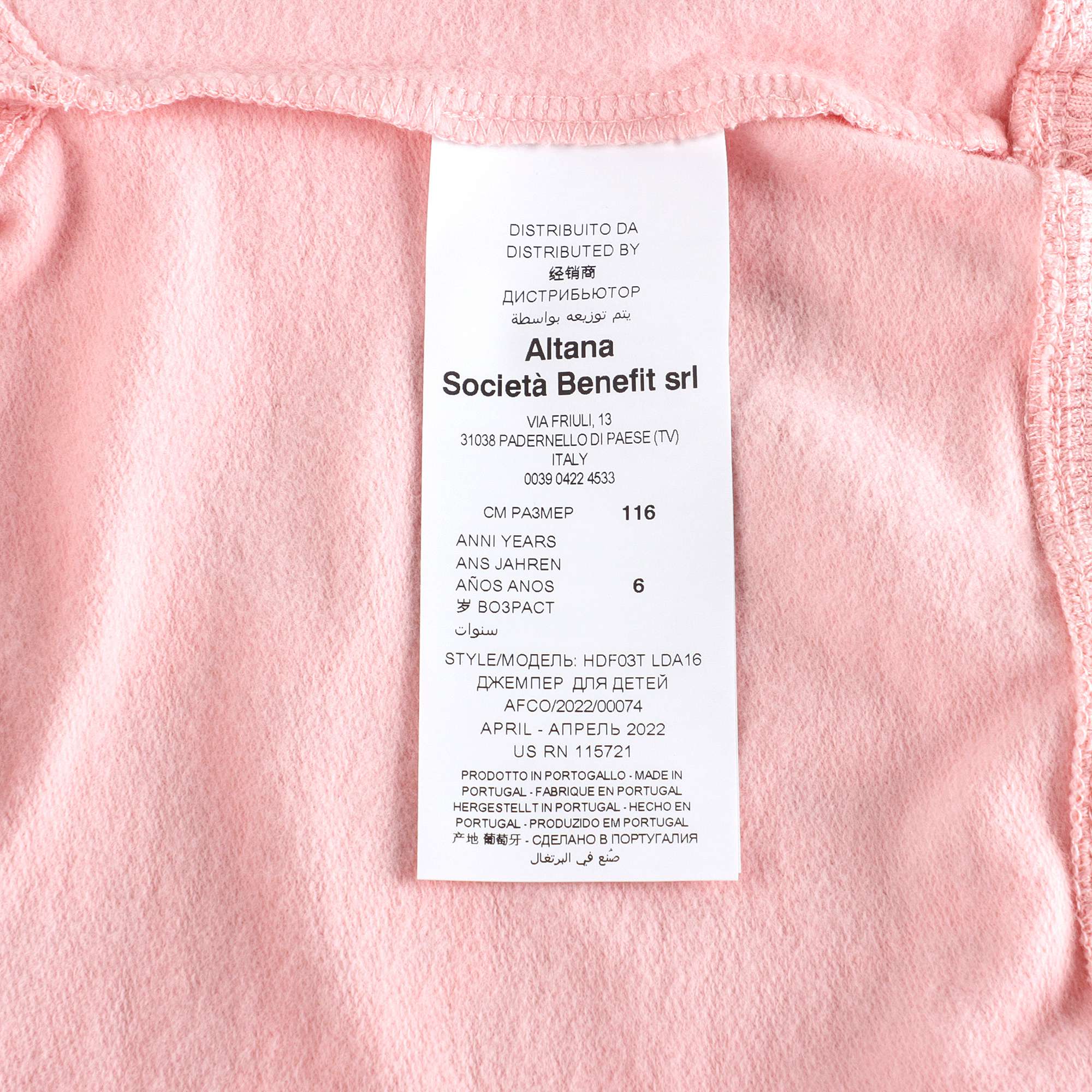 Girls Pink Printed Cotton Sweatshirt