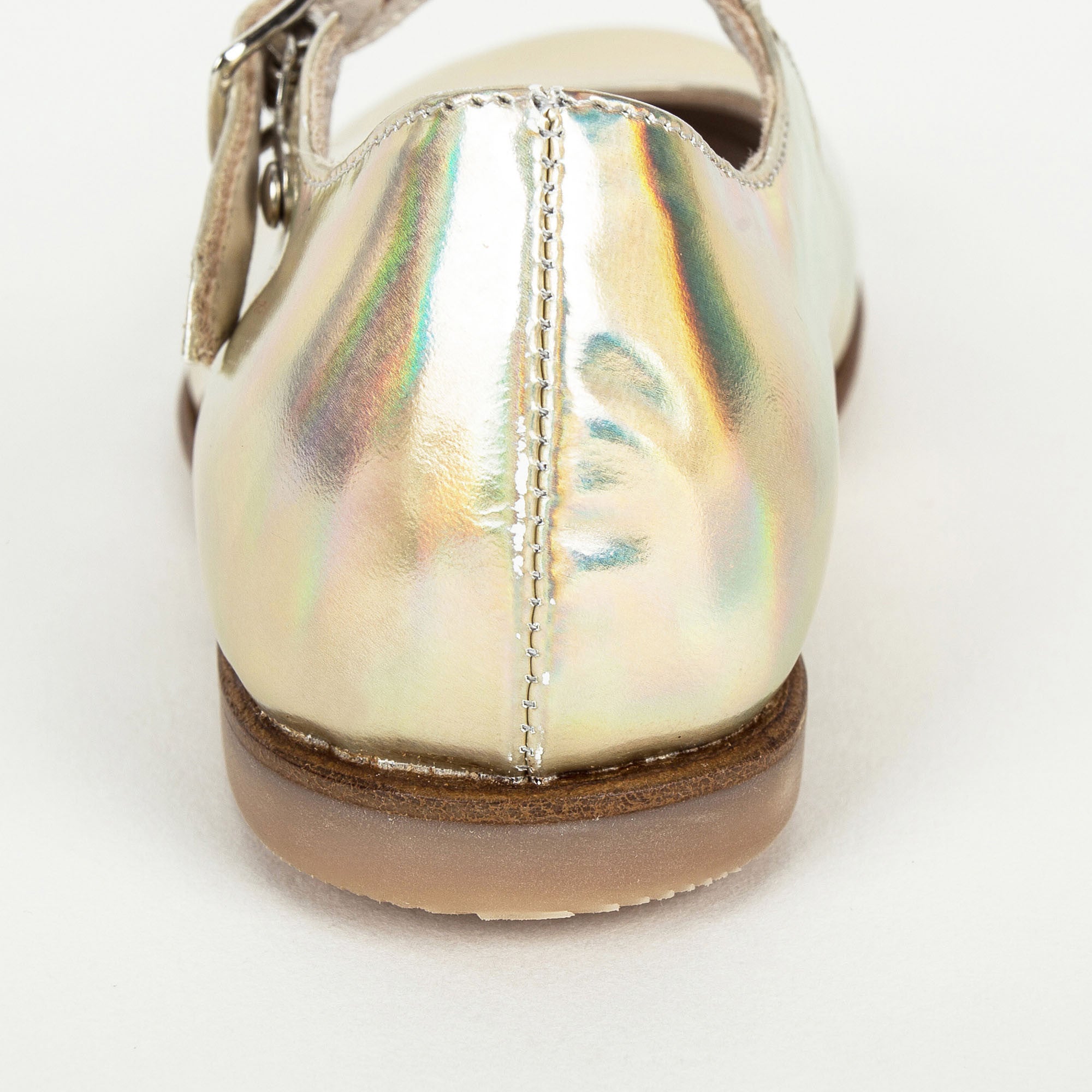 Girls Gold Cowskin Leather Shoes
