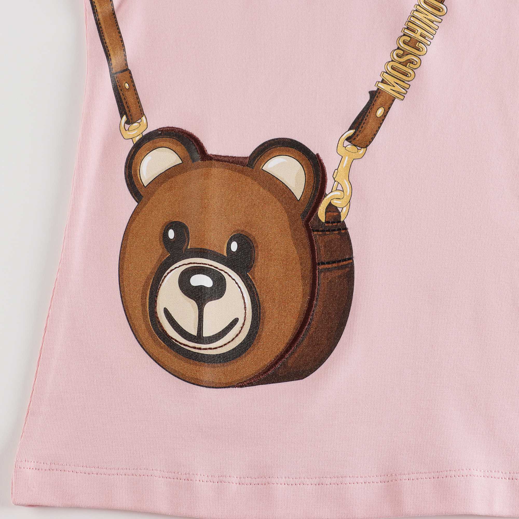 Girls Pink Printed Cotton T-Shirt