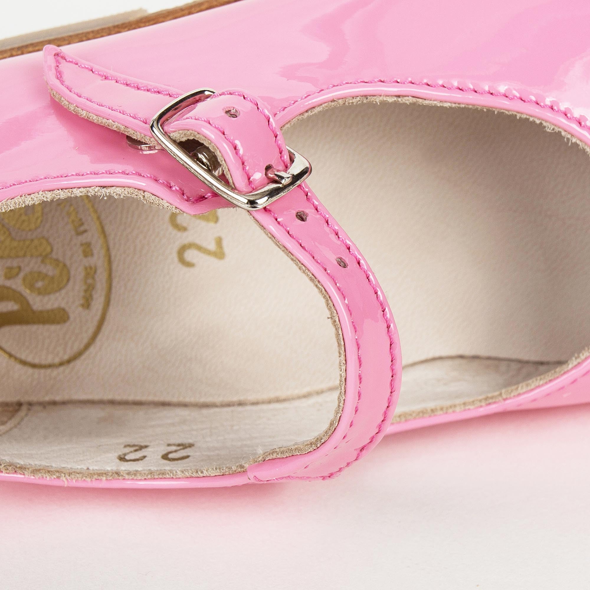 Girls Pink Lambskin Leather Shoes