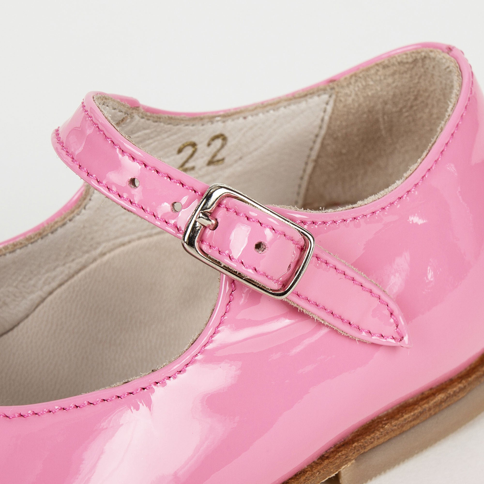 Girls Pink Lambskin Leather Shoes