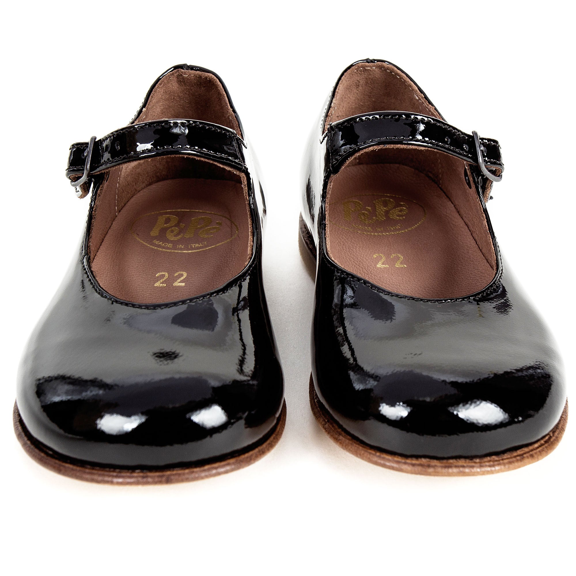 Girls Black Lambskin Leather Shoes