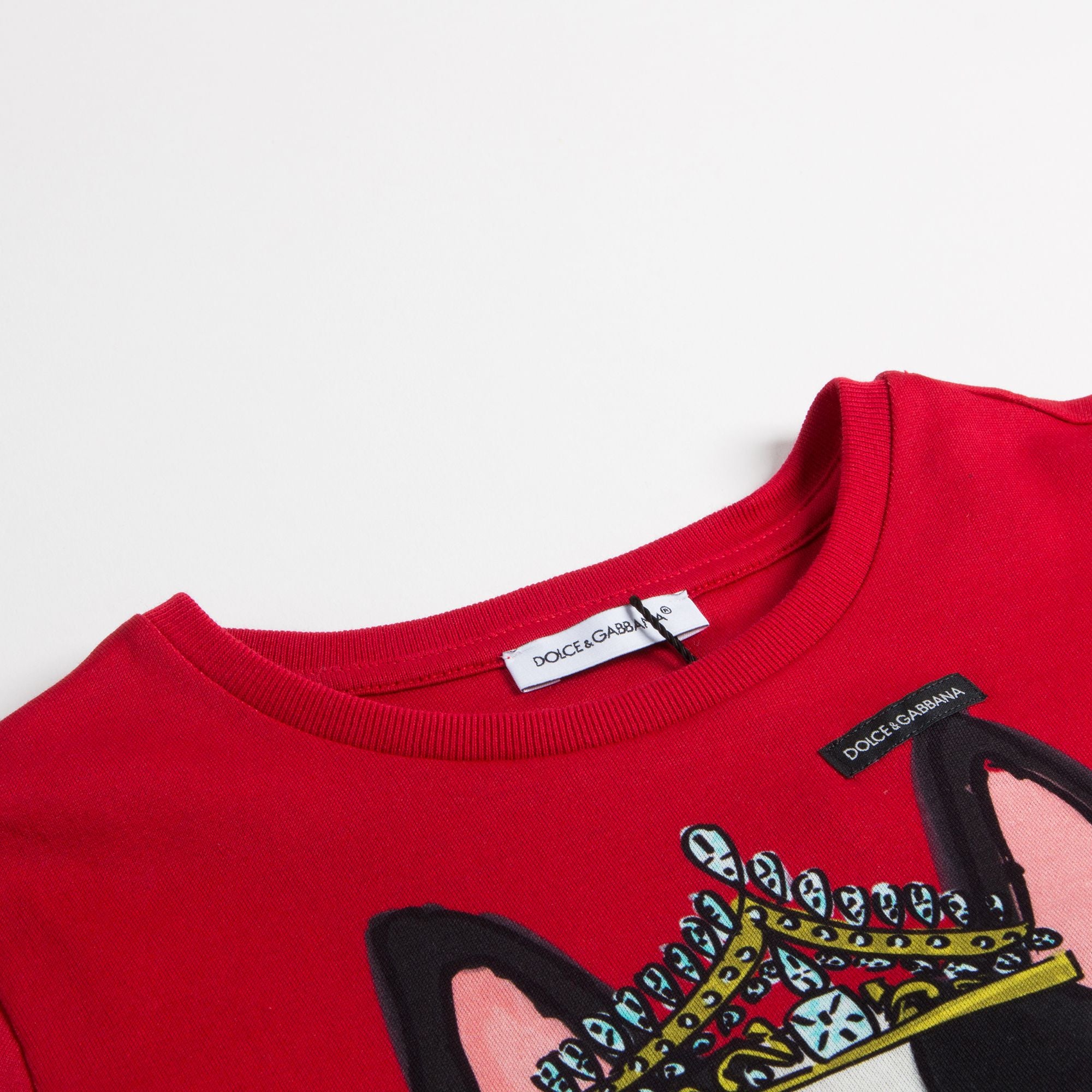 Girls & Boys Red Dog Cotton T-shirt
