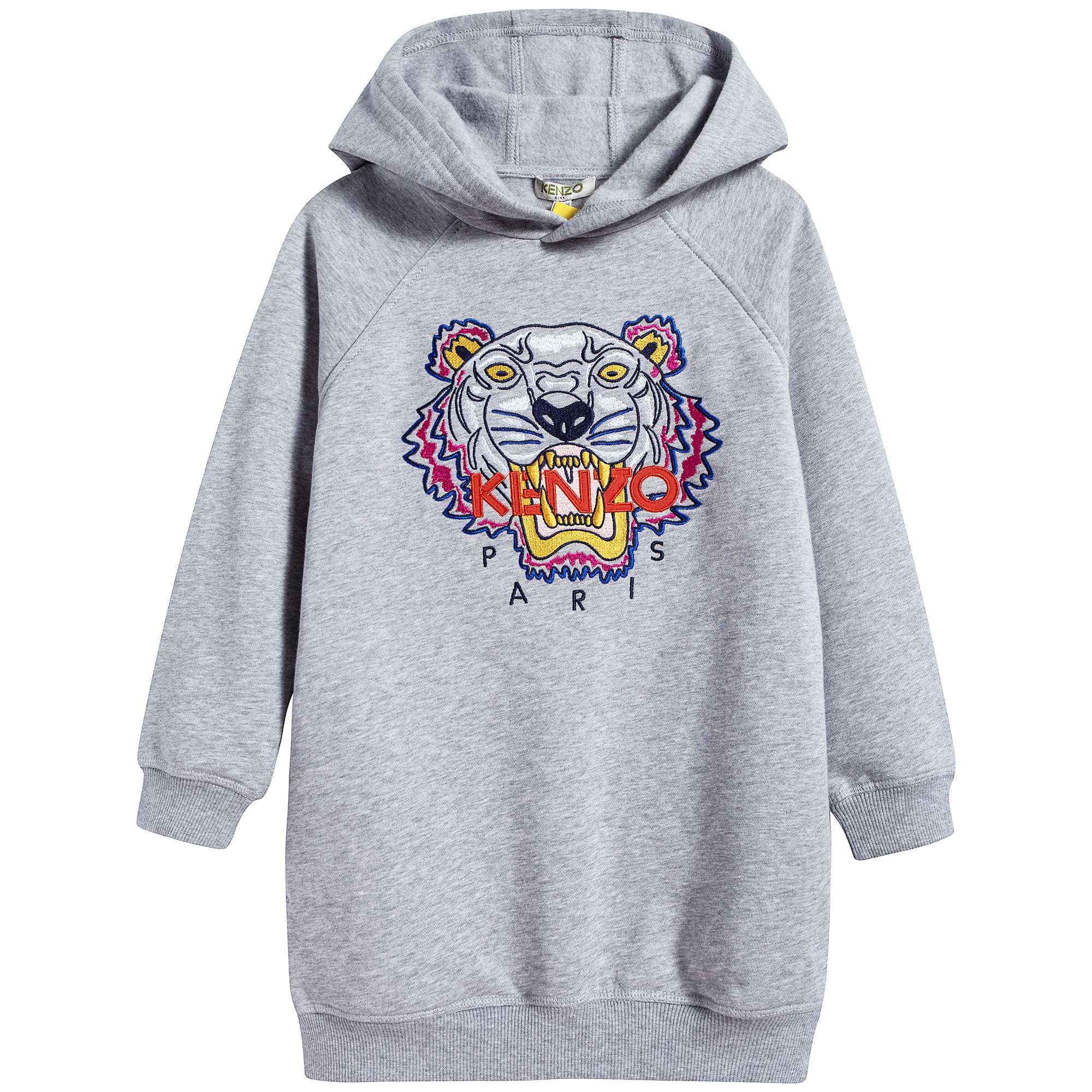 Girls Marl Grey Tiger Cotton Dress
