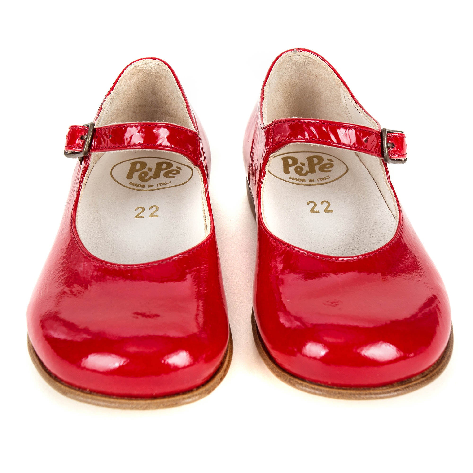 Girls Red Lambskin Leather Shoes