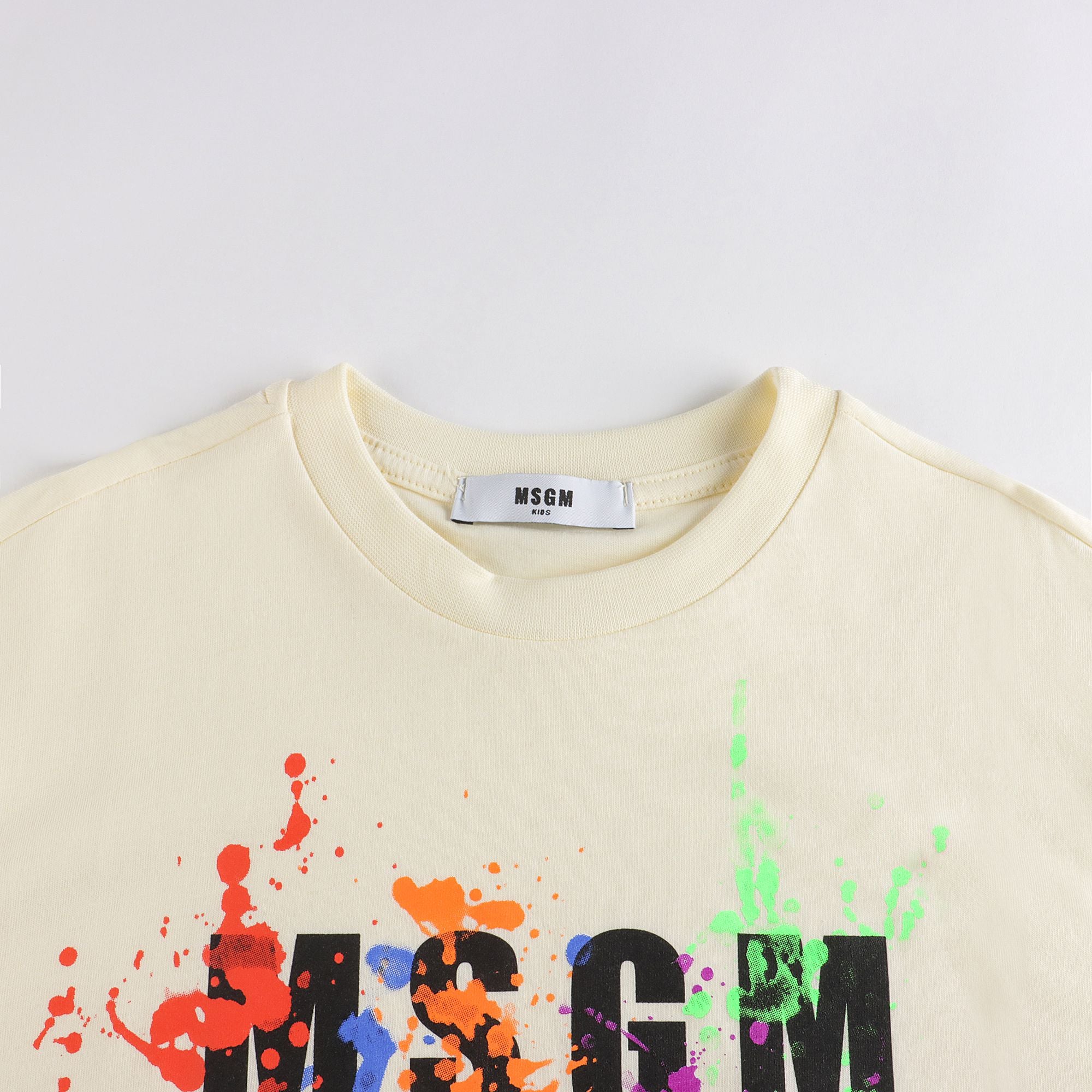 Boys & Girls Beige Cotton T-Shirt