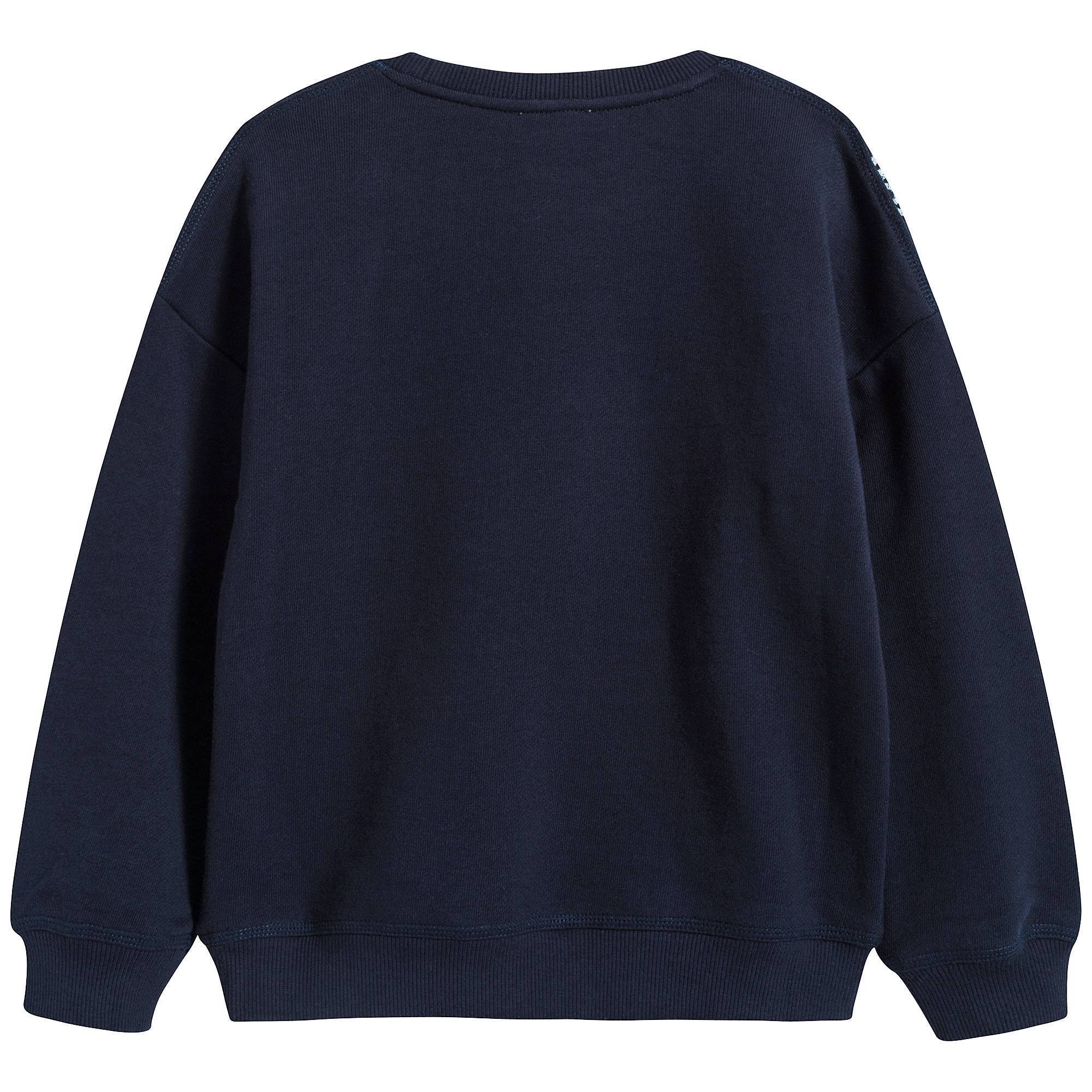 Girls Navy With Tiger Cotton Sweatshirt