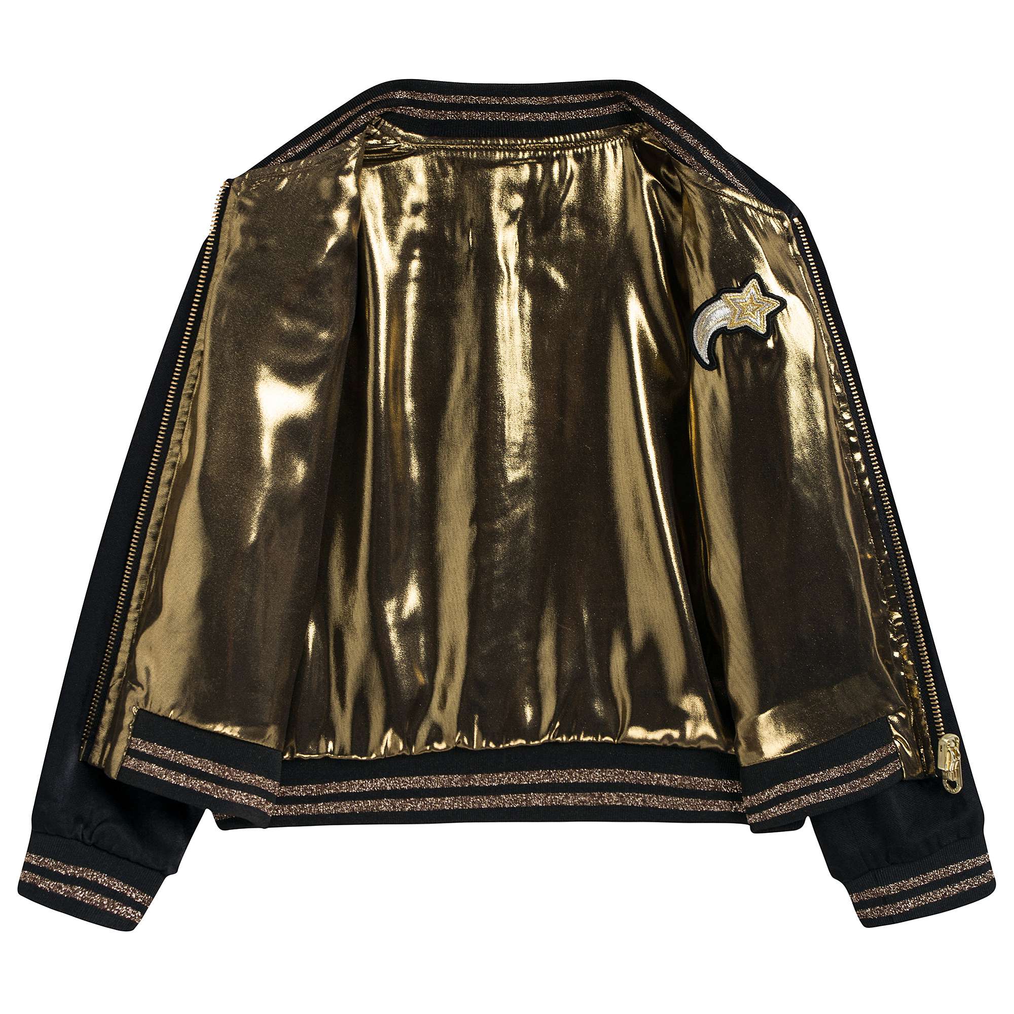 Girls Black & Gold Reversible Jacket