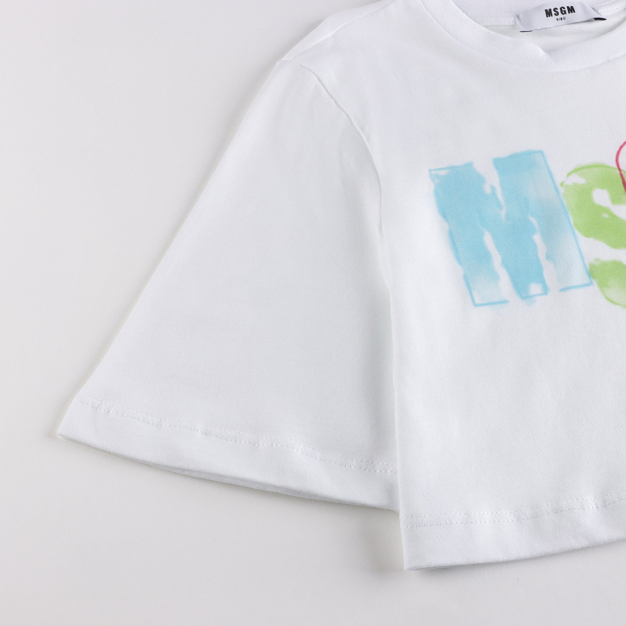 Girls White Cotton T-Shirt