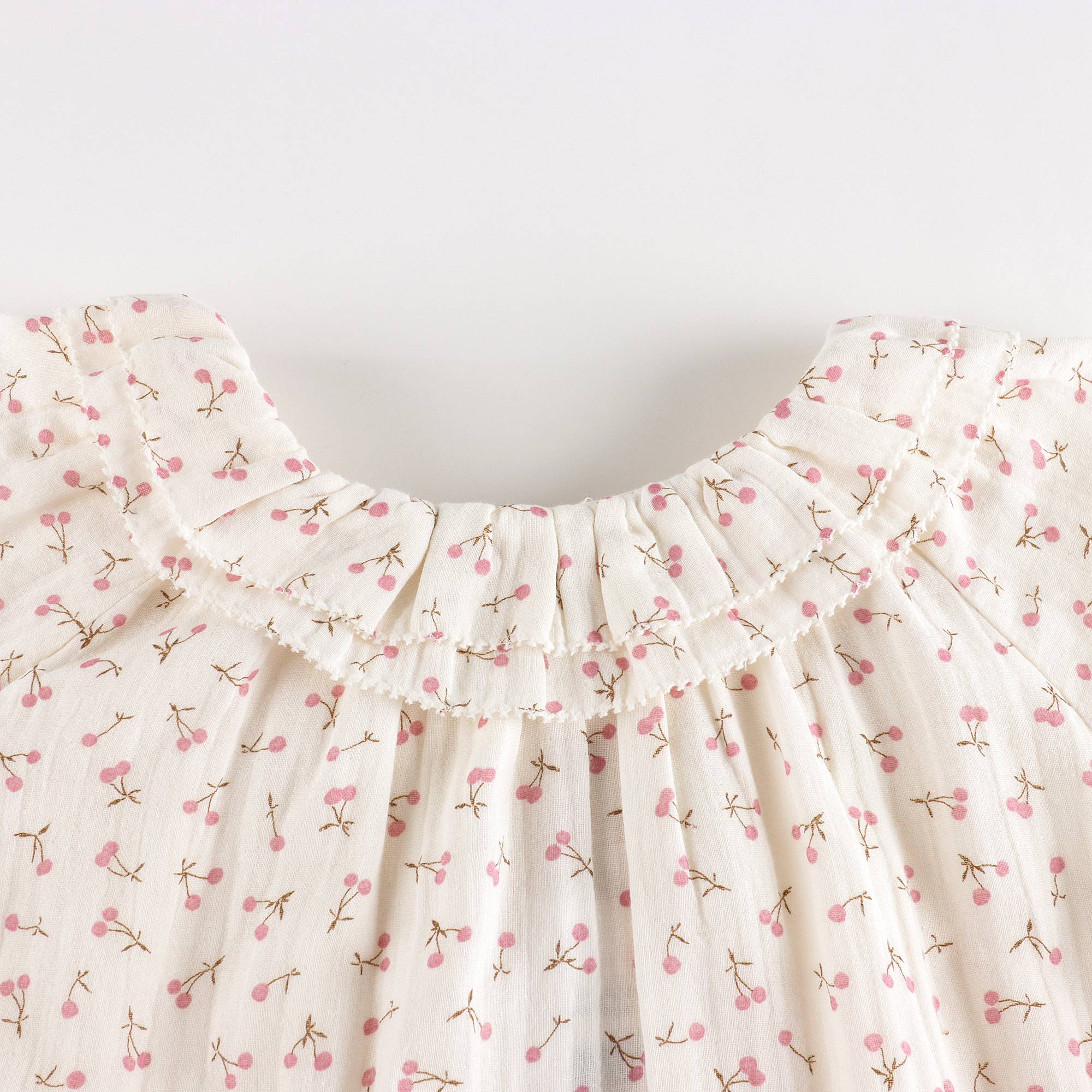 Girls Ivory Floral Cotton Dress