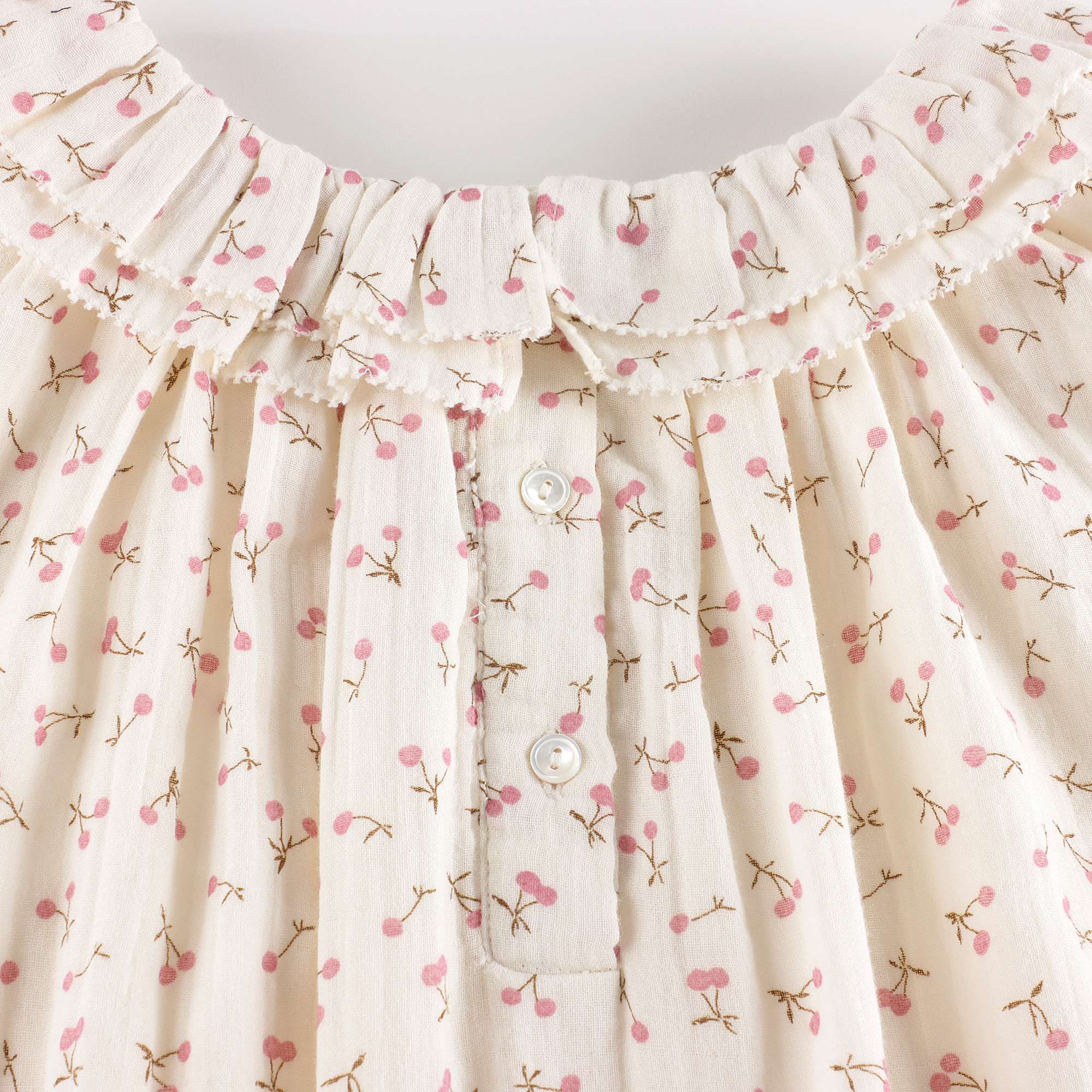Girls Ivory Floral Cotton Dress