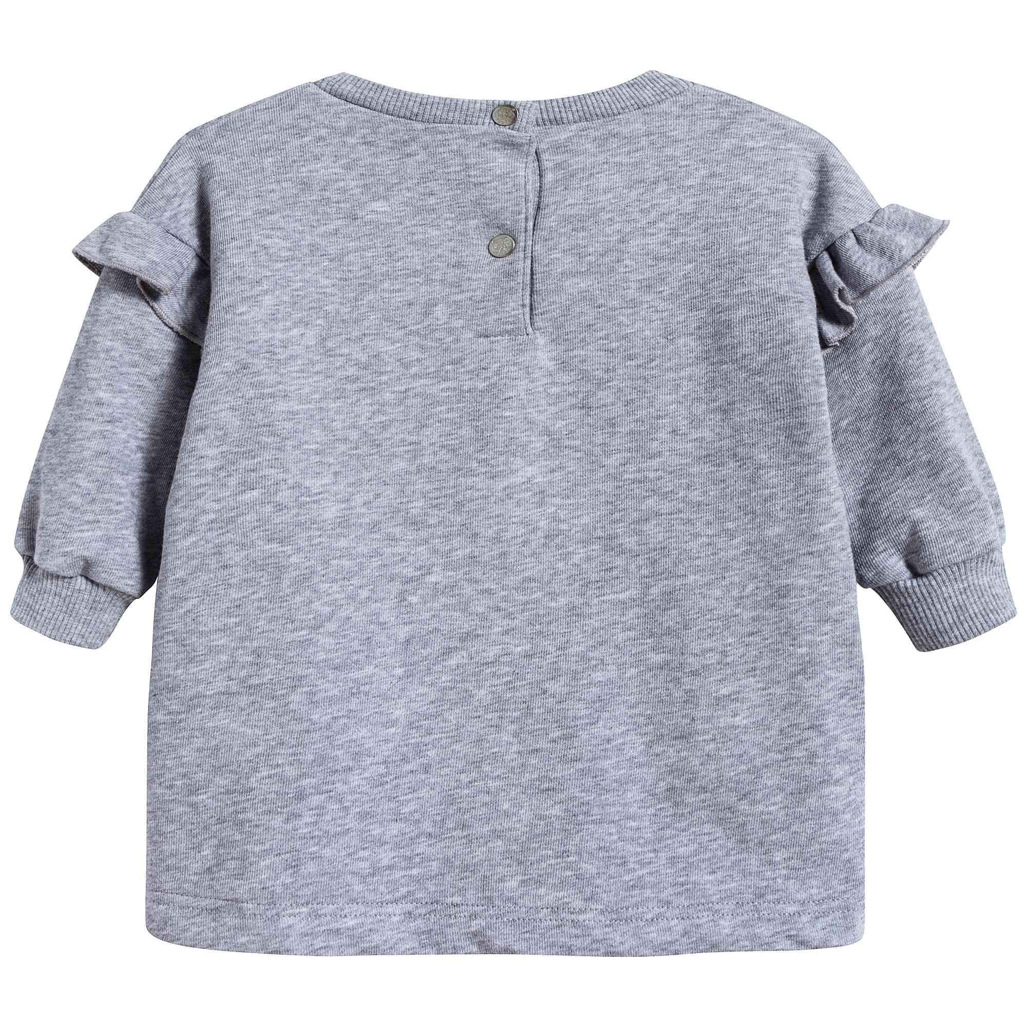 Baby Girls Marl Grey Cotton Dress