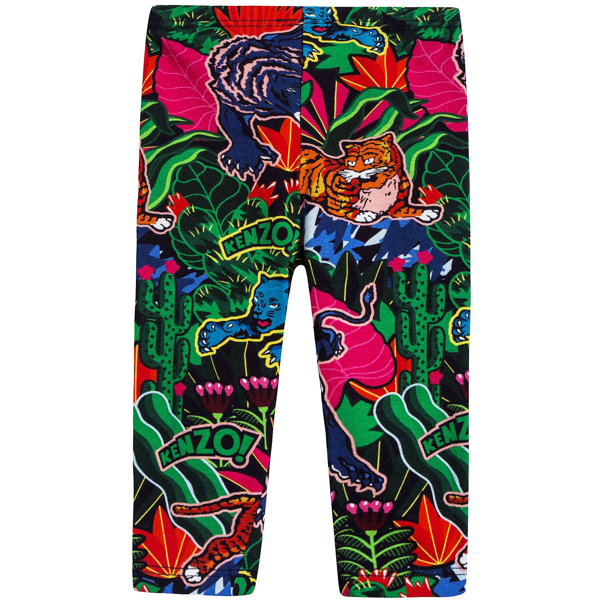 Baby Girls Navy Printed Cotton Leggings