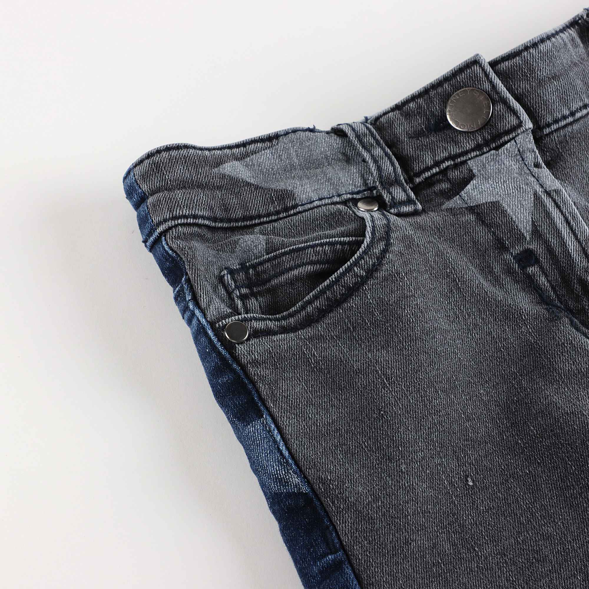 Girls Dark Grey Stars Denim Trousers