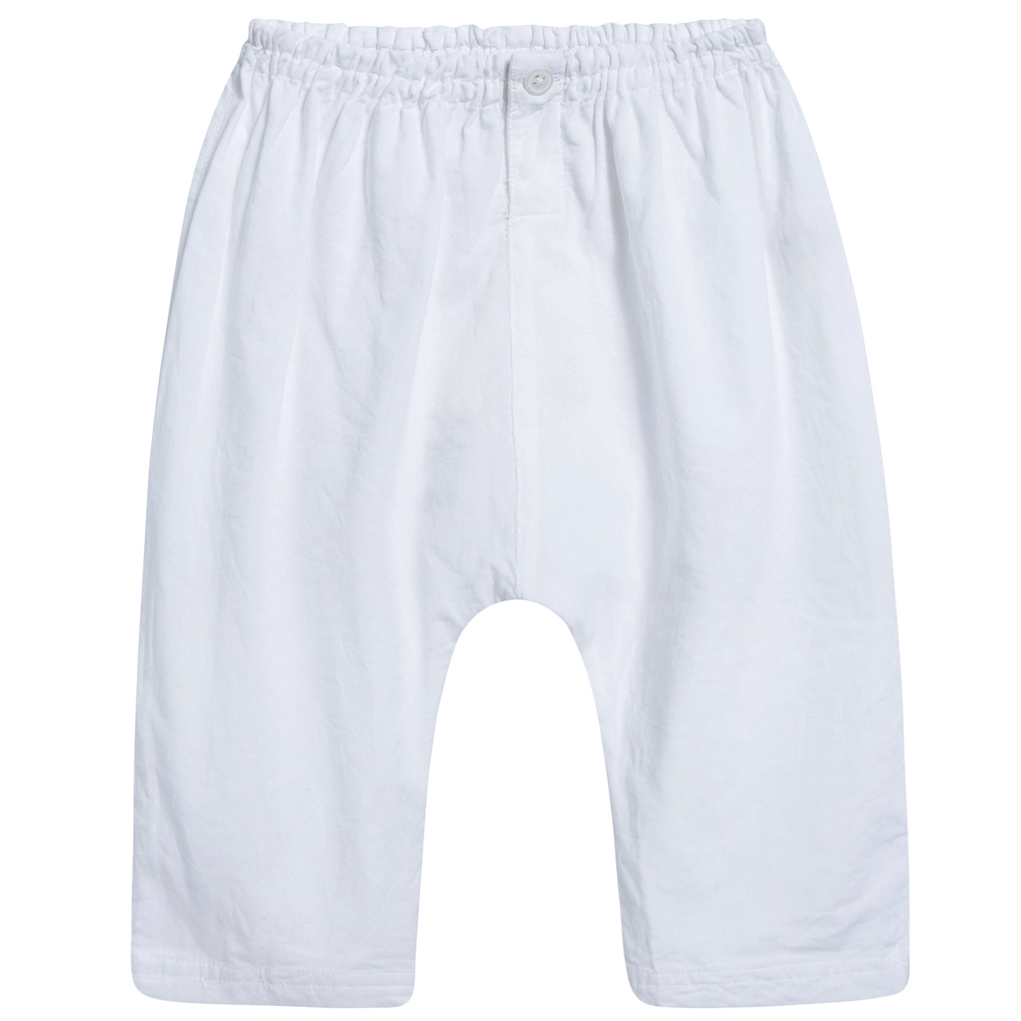 Baby White Cotton Woven Trousers