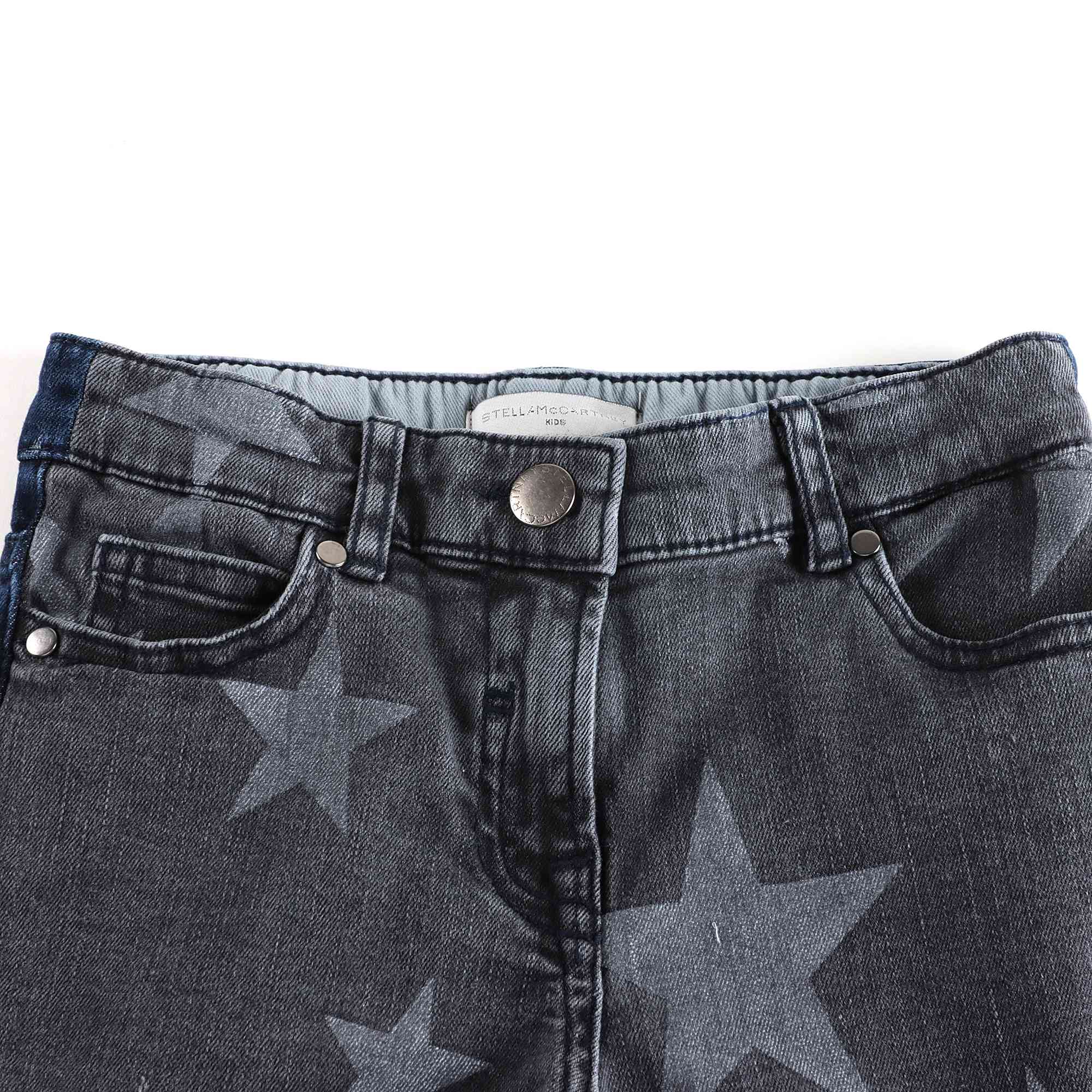 Girls Dark Grey Stars Denim Shorts