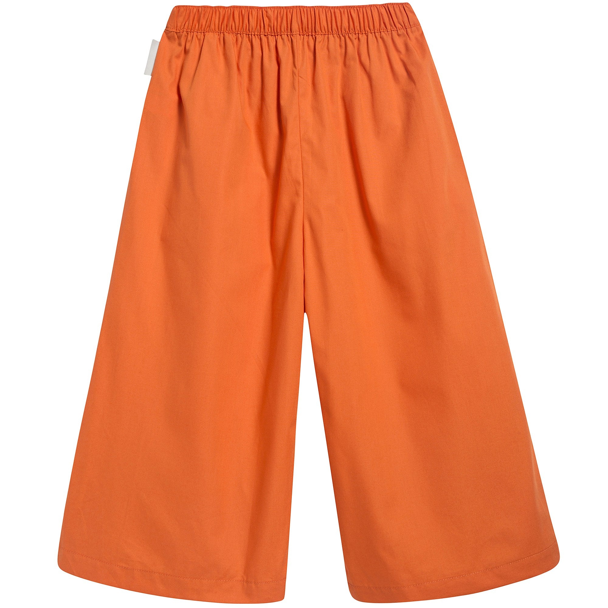 Girls Brick Cotton Solid Pleats Pant