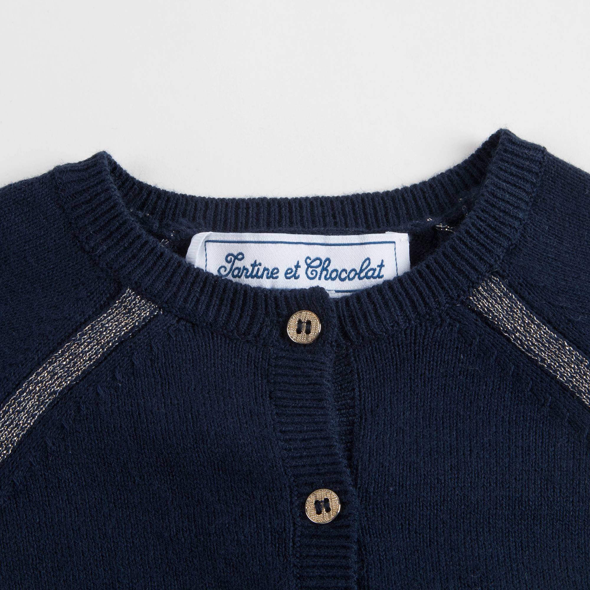 Baby Girls Marine Cotton Cardigan