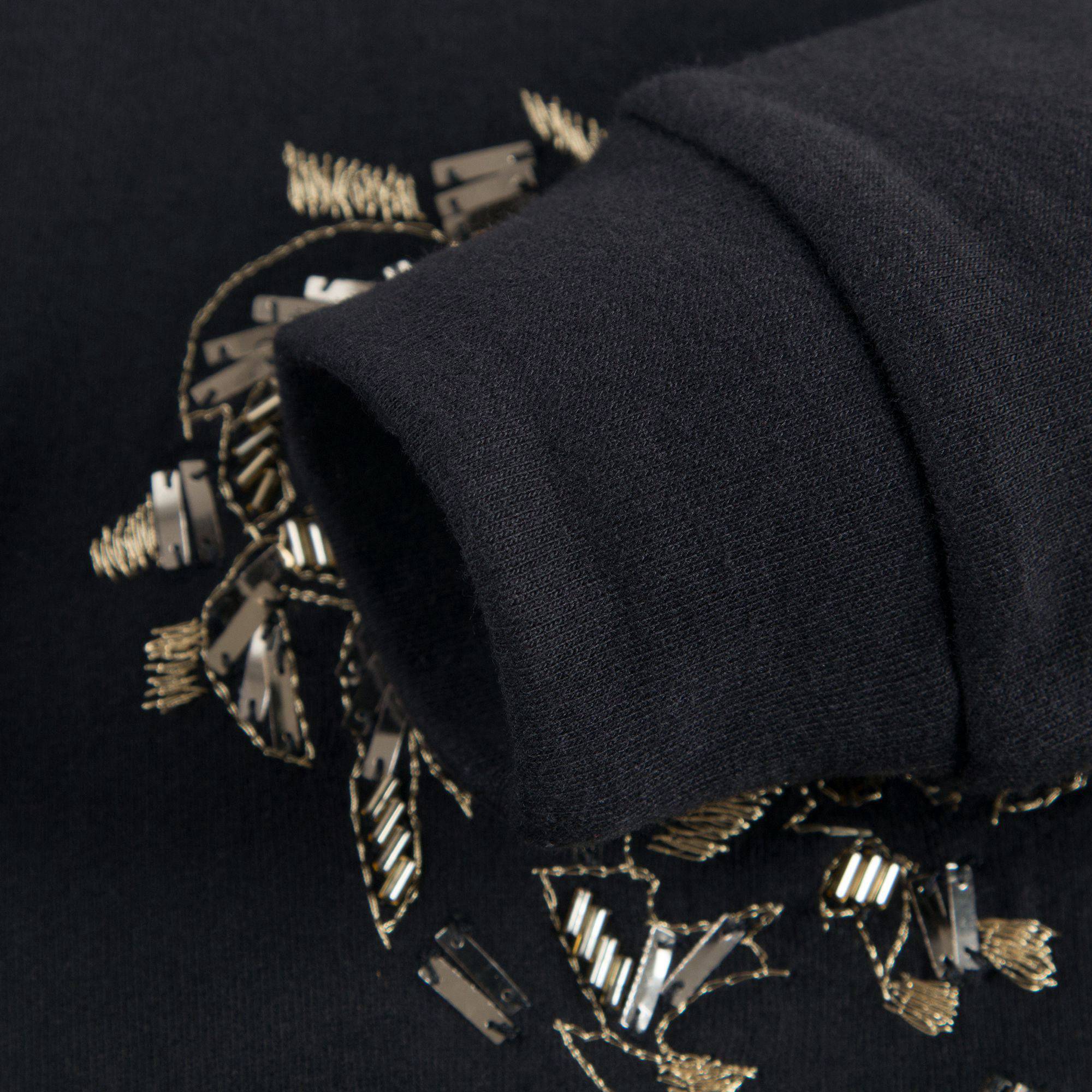 Girls Black Cotton Sweater
