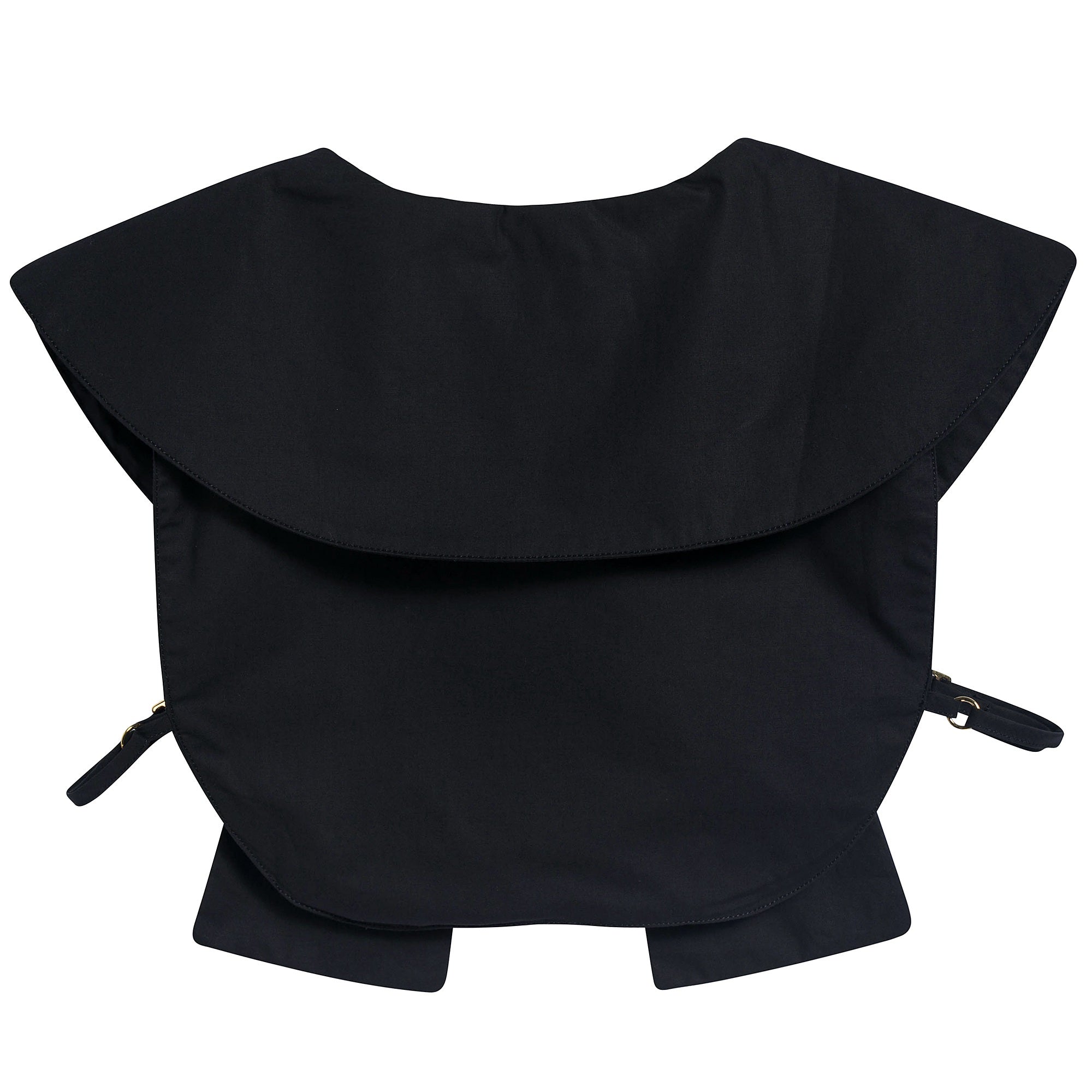 Girls Black Cotton Collar Top