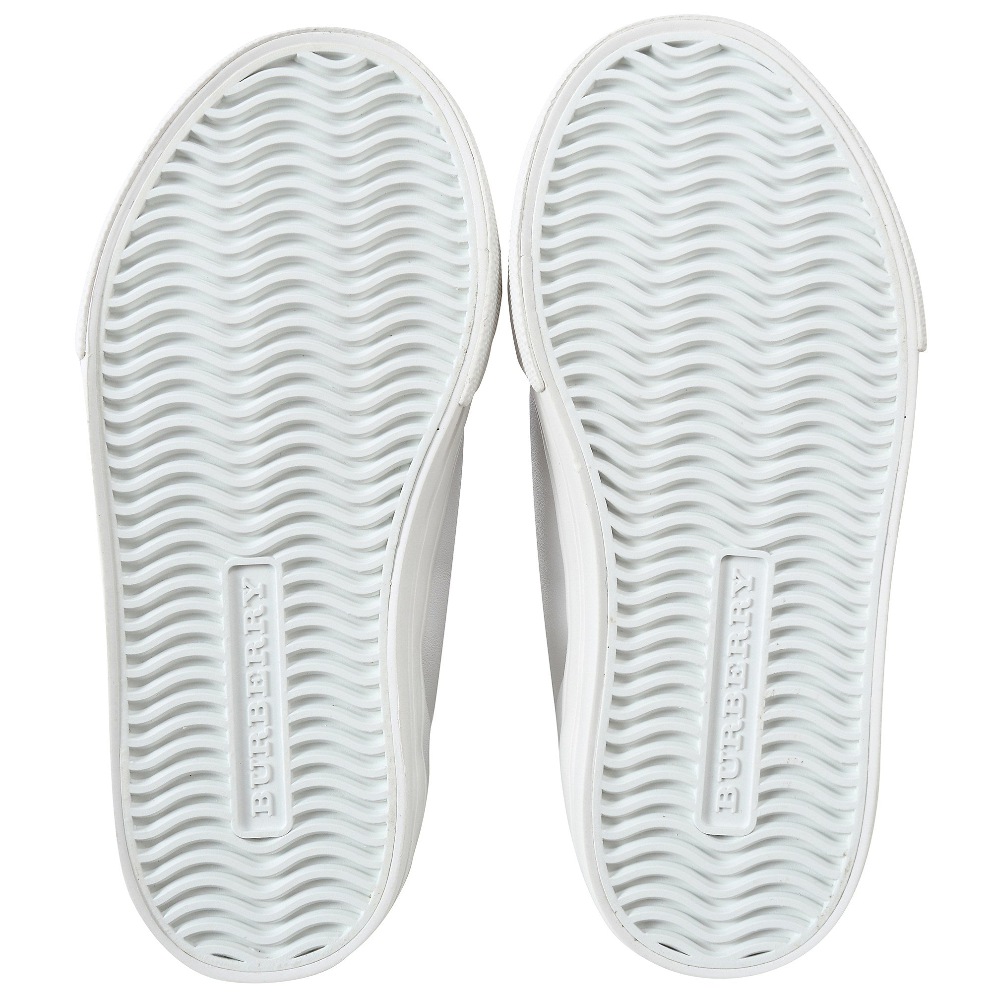 Baby Optic White Calf Grain Leather Trainers