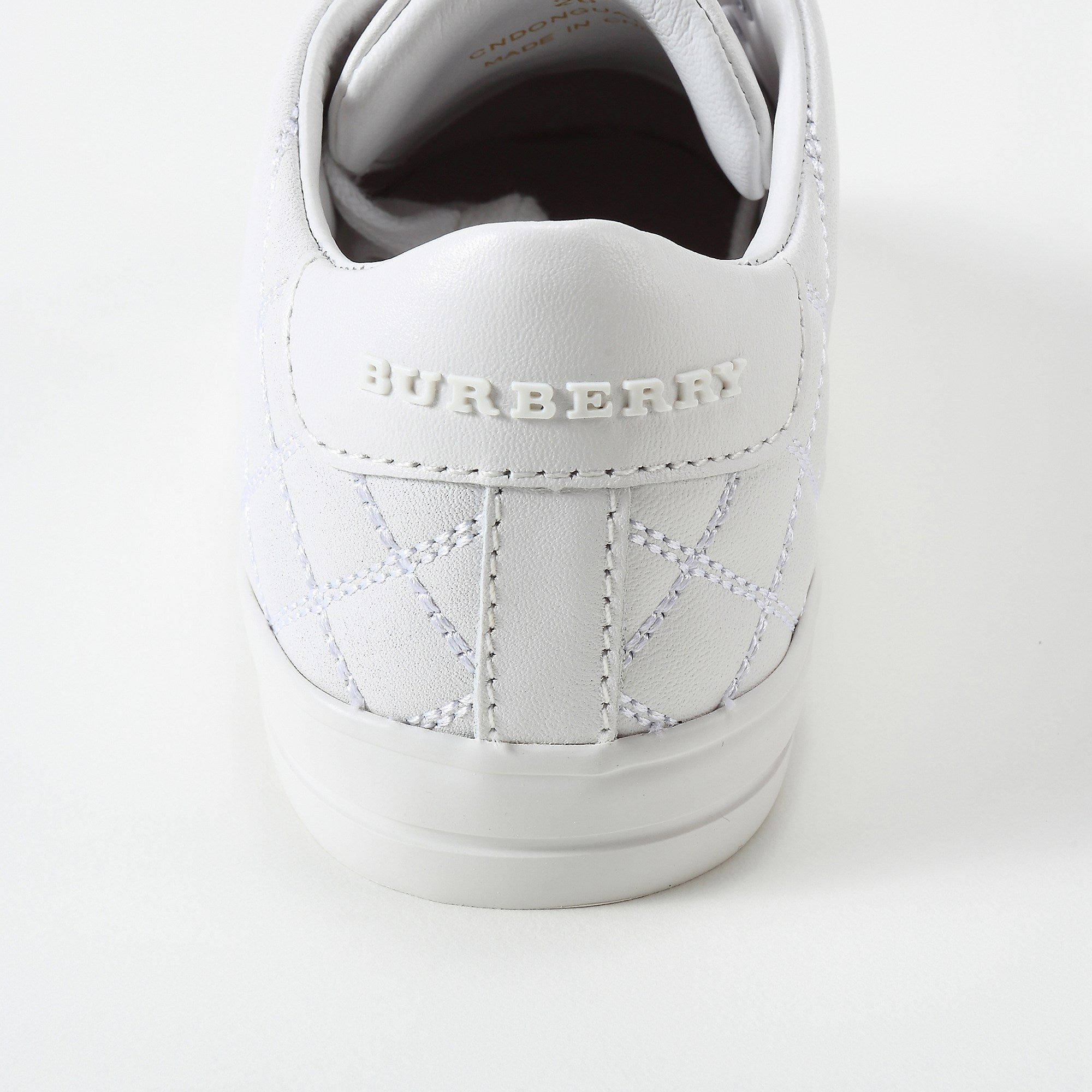 Baby Optic White Calf Grain Leather Trainers