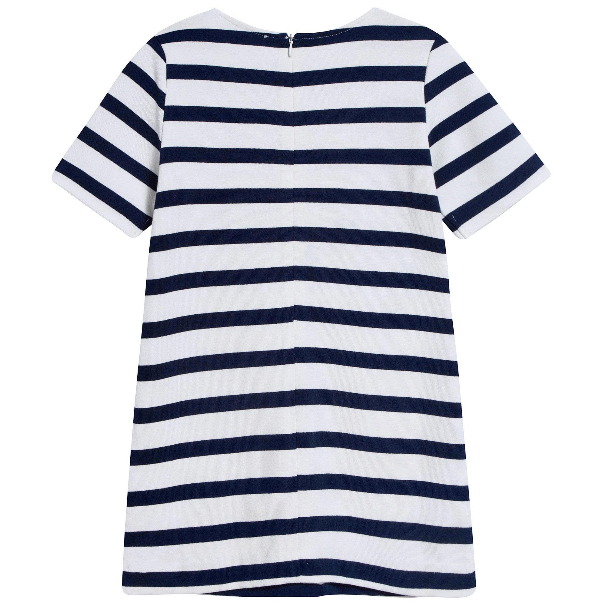 Girls Navy & Cloud Stripes Dress