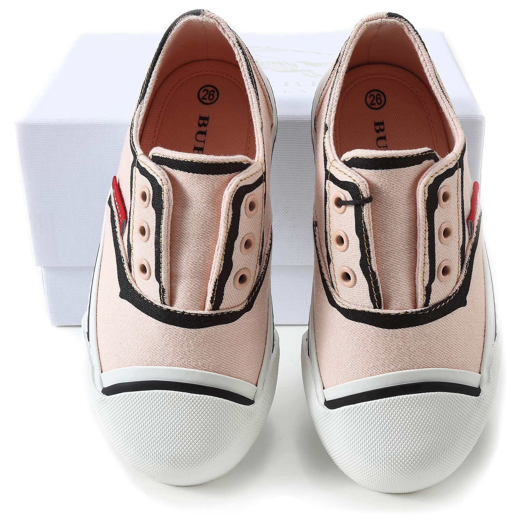 Baby Girls Pale Rose Pink Cotton Trainers
