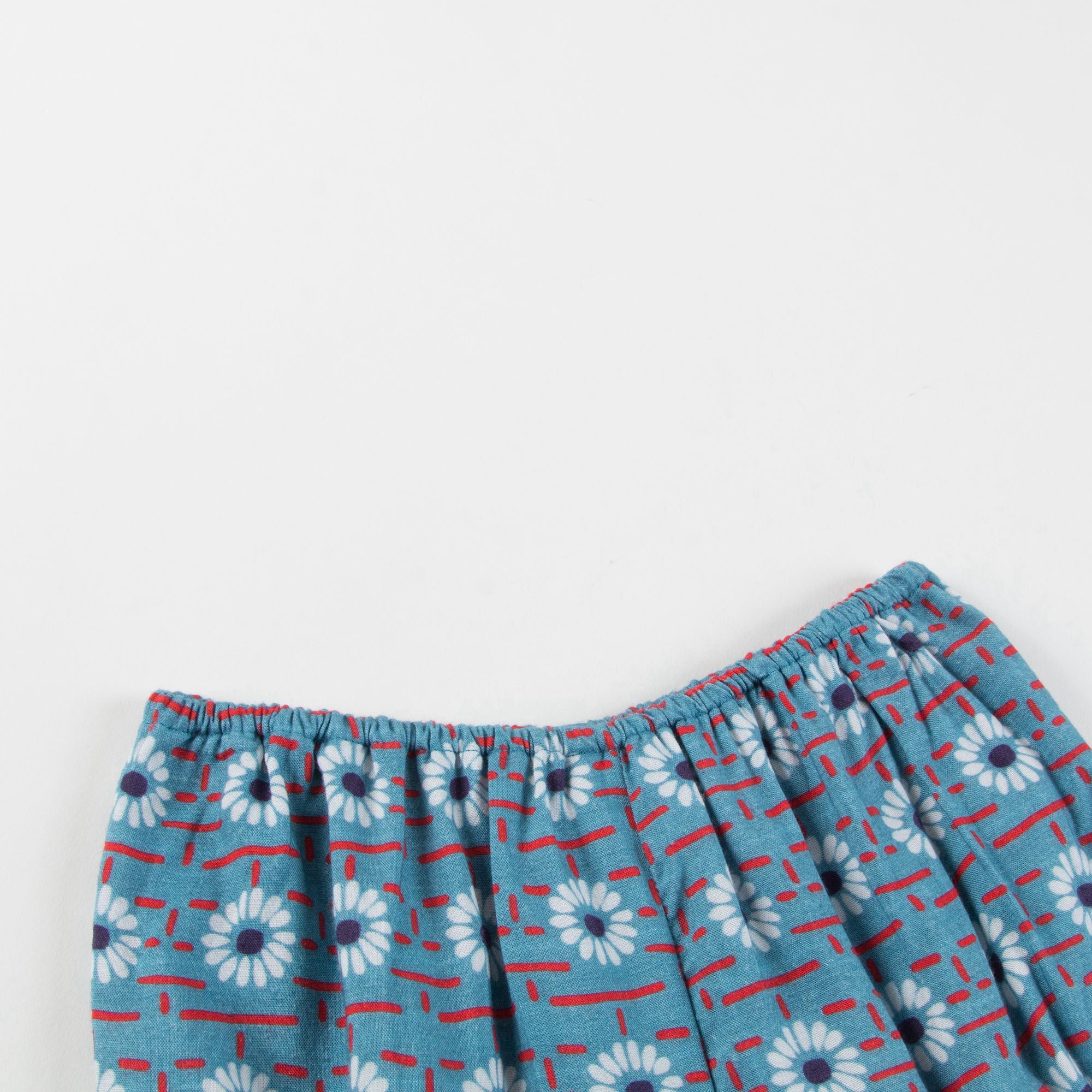 Baby Girls Blue Daisy Printed Shorts
