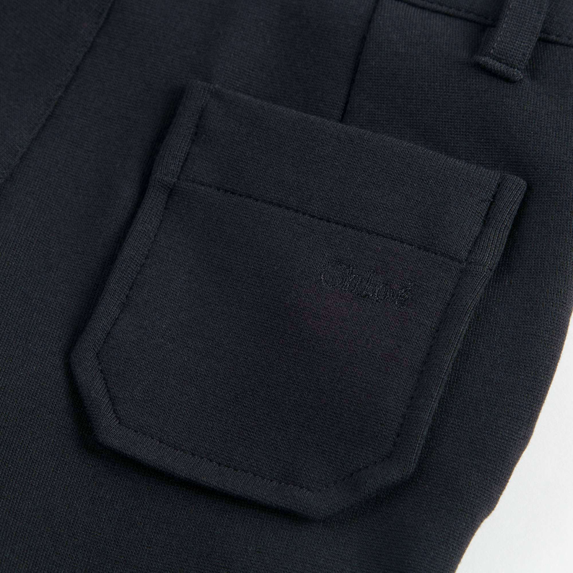 Girls Black Jersey Dungarees