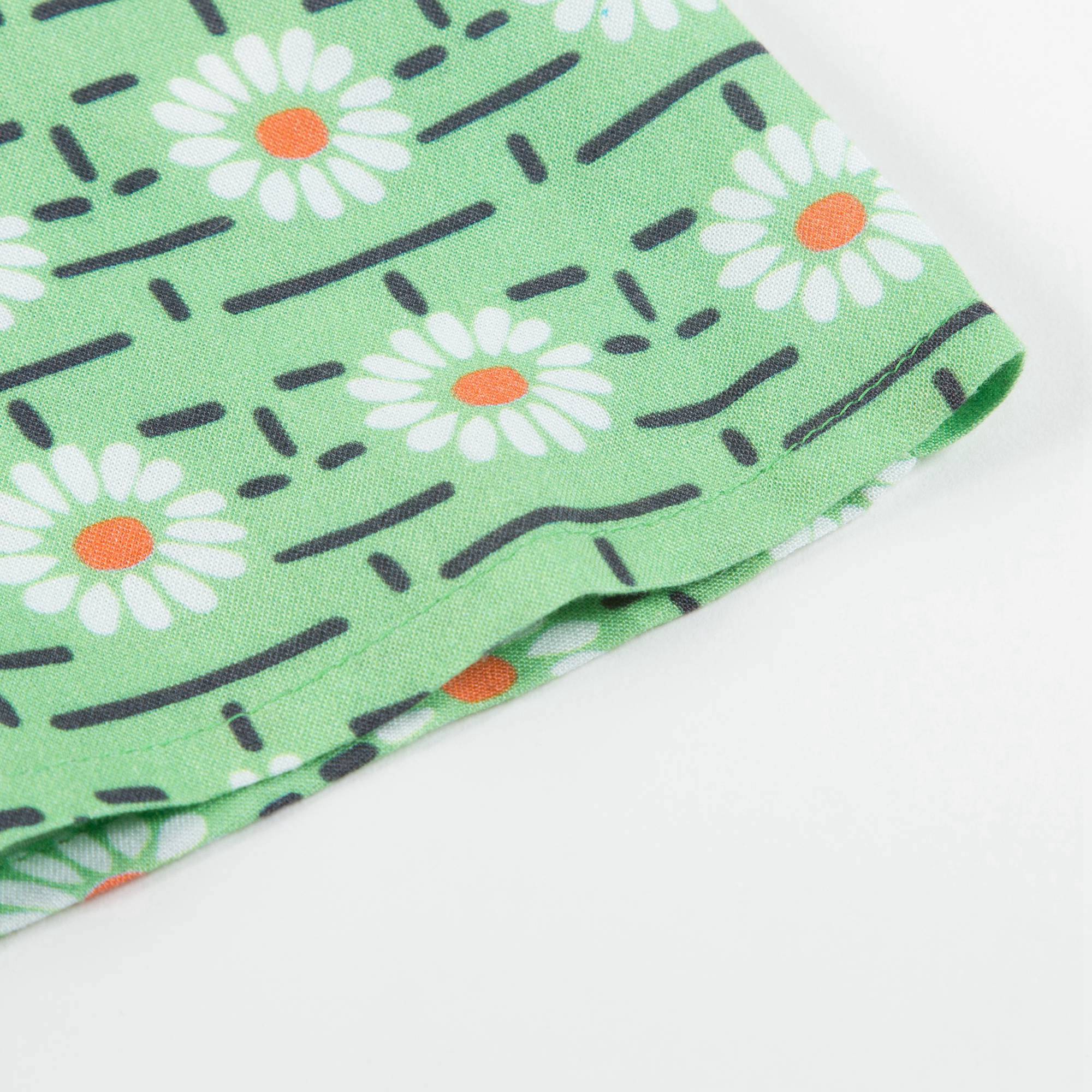 Girls Green Daisy Printed Dress