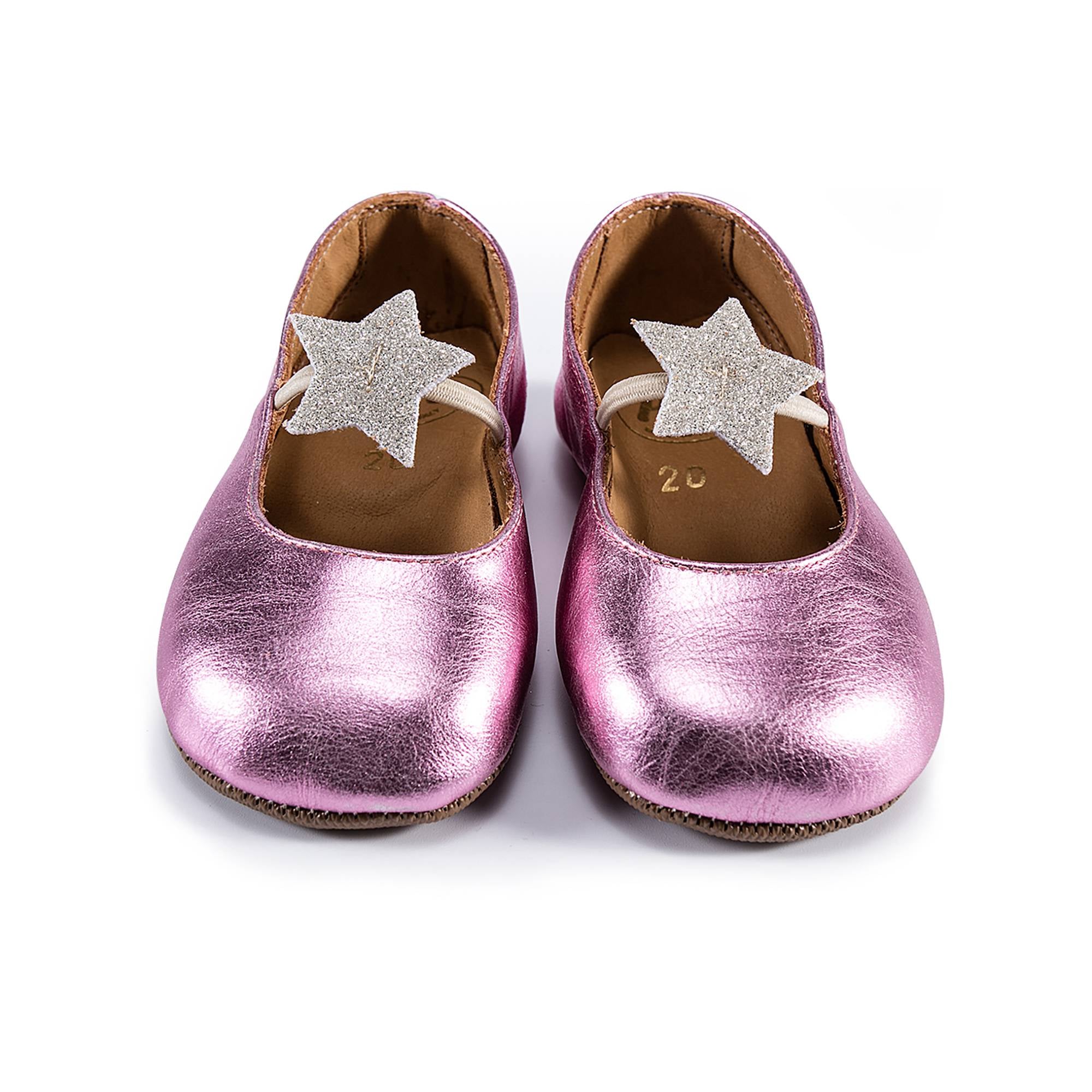 Girls Pink Star Flats