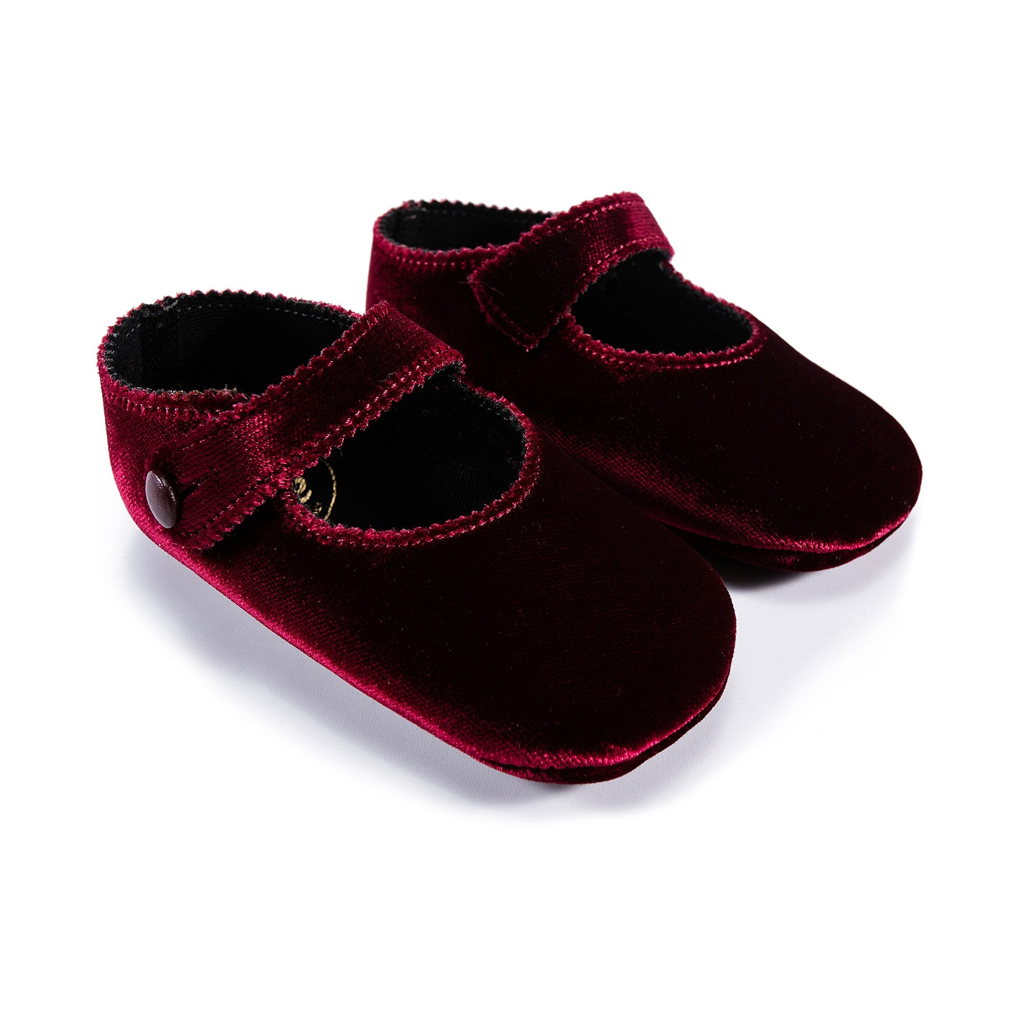 Baby Girls Burgundy Velvet Flats