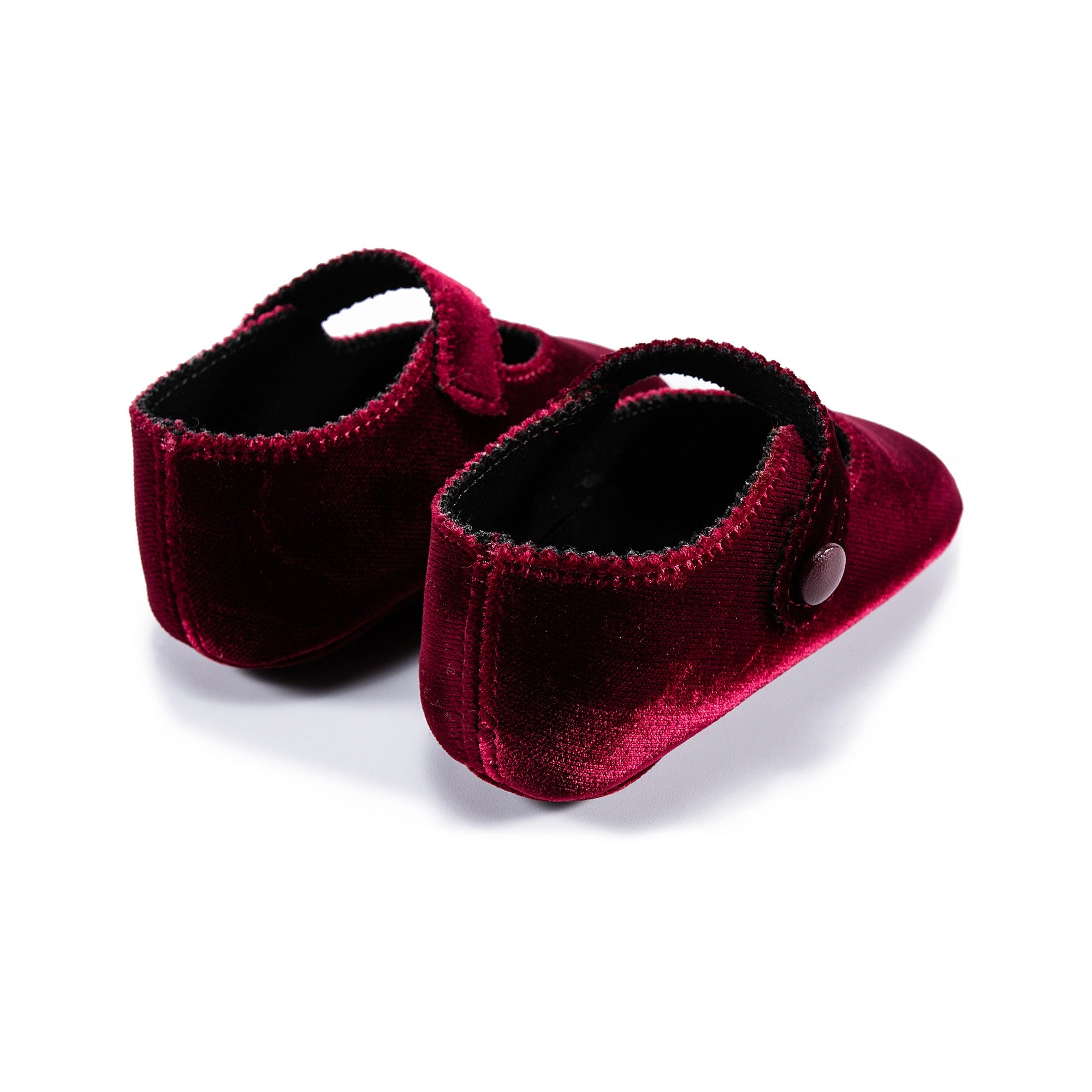 Baby Girls Burgundy Velvet Flats