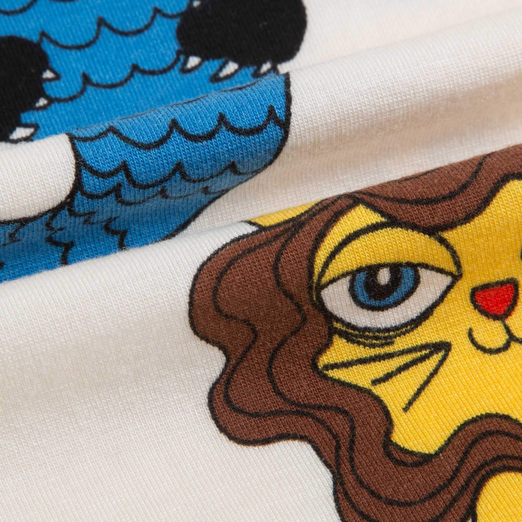 Girls Off White Cotton T-shirt