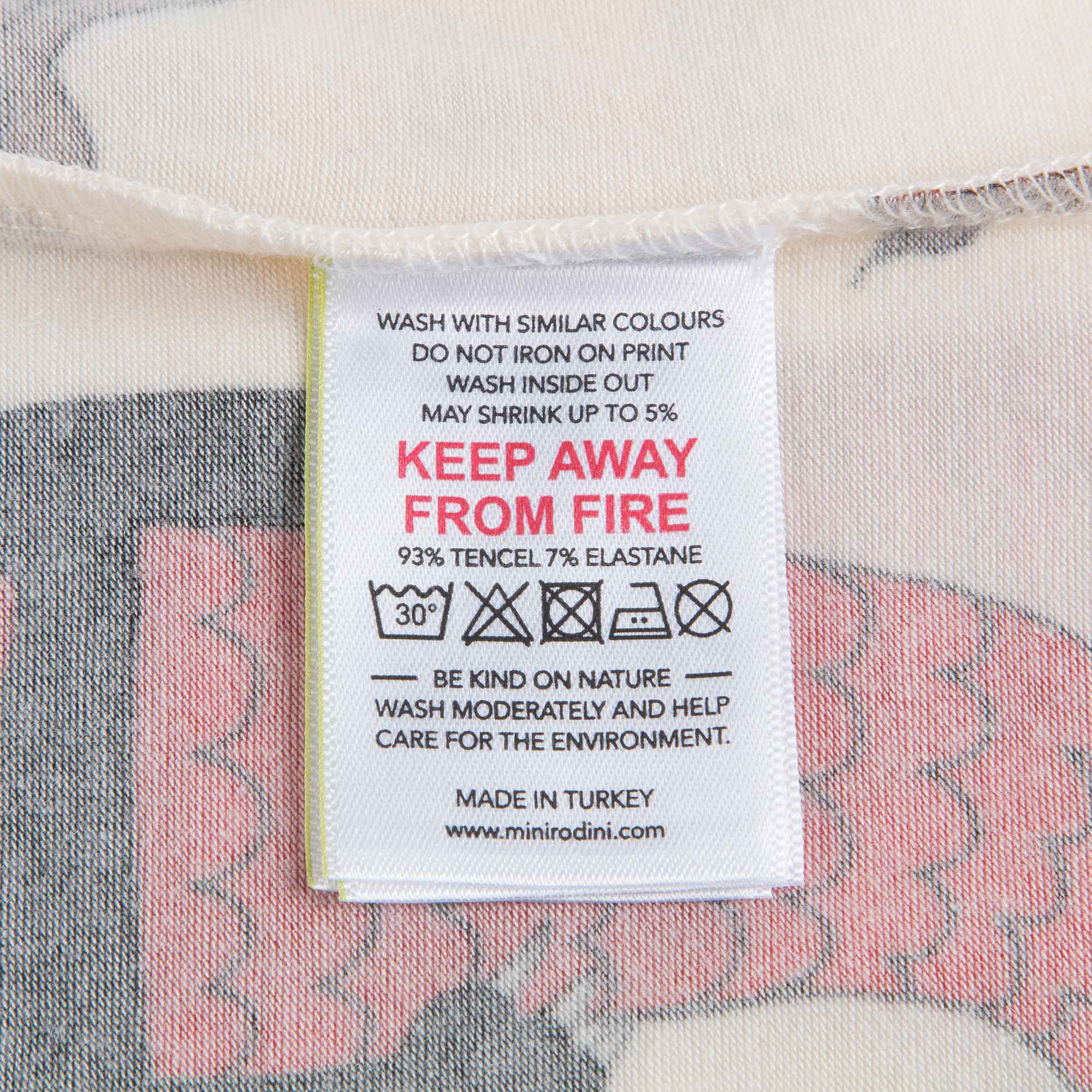 Girls Off White Cotton T-shirt