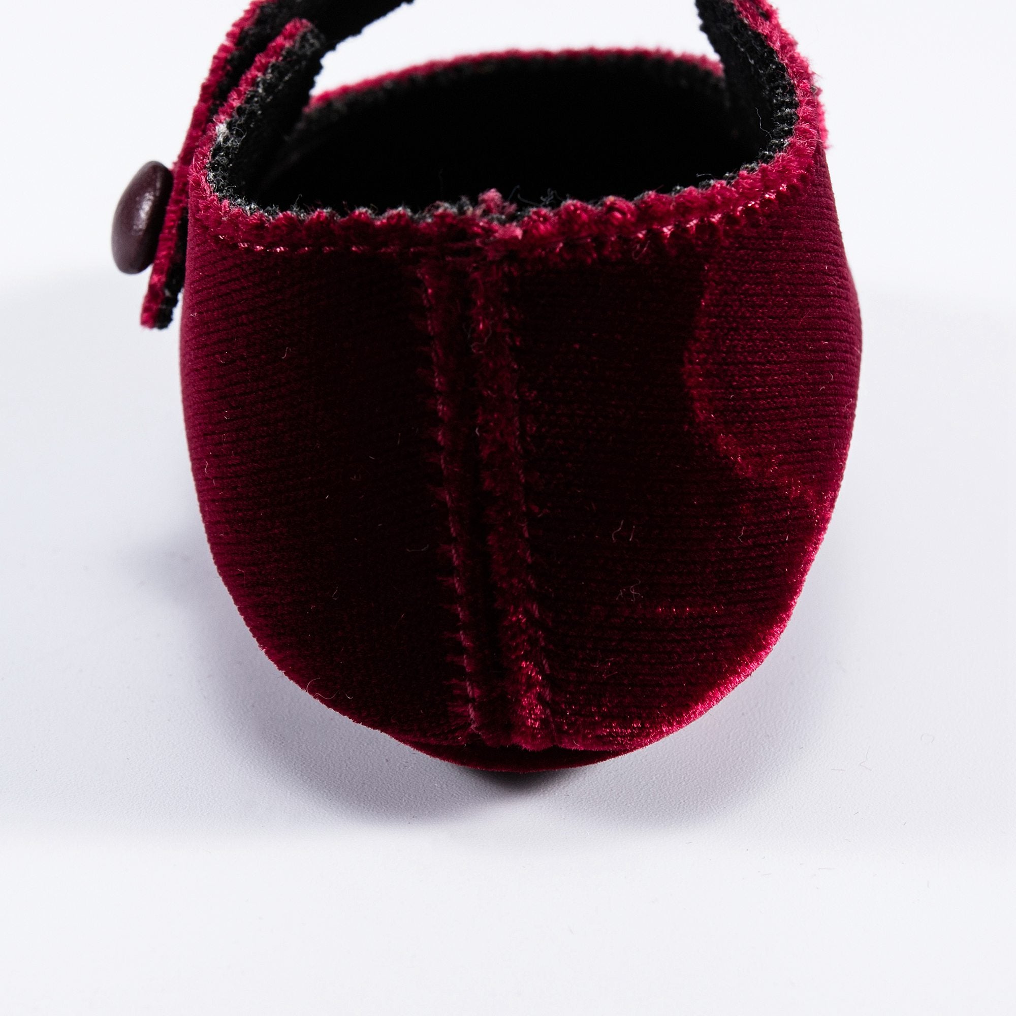 Baby Girls Burgundy Velvet Flats